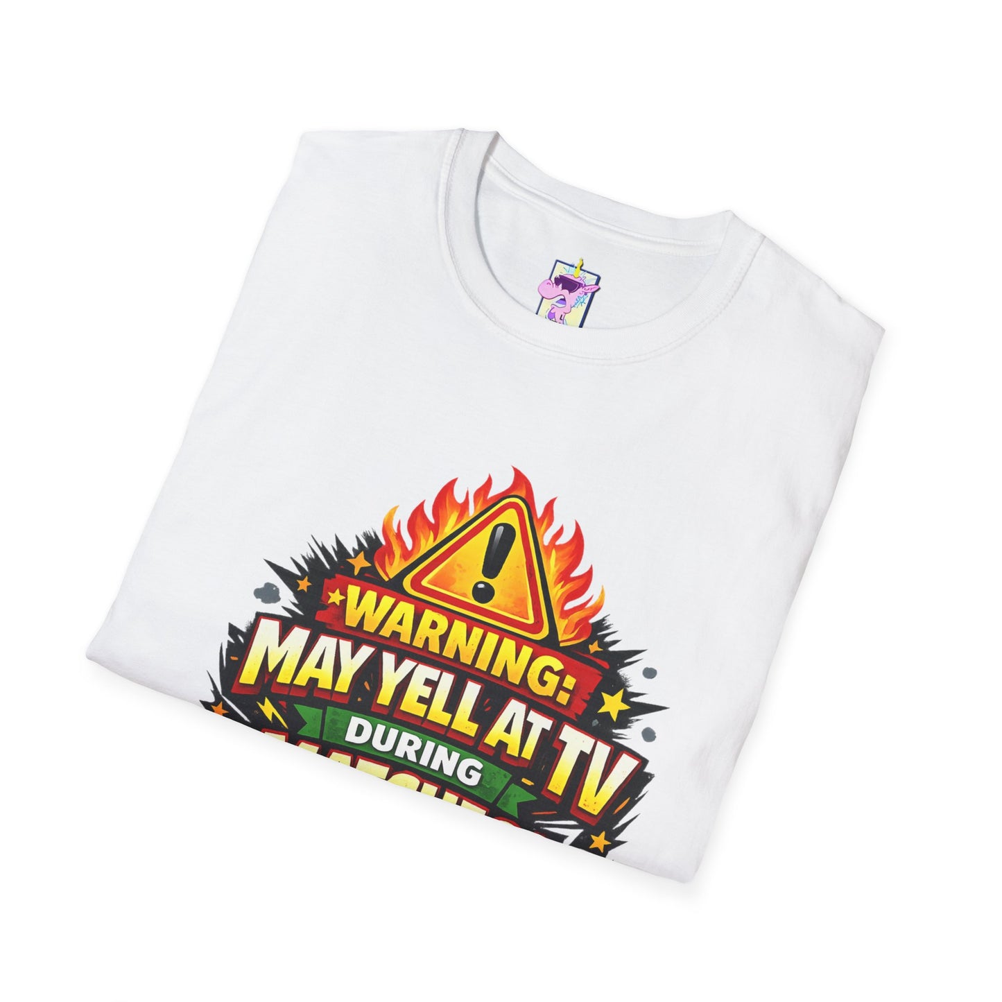 Warning May Yell at TV During Matches Funny Soccer Shirt – Graphic Tee | Soccer Fan Gift