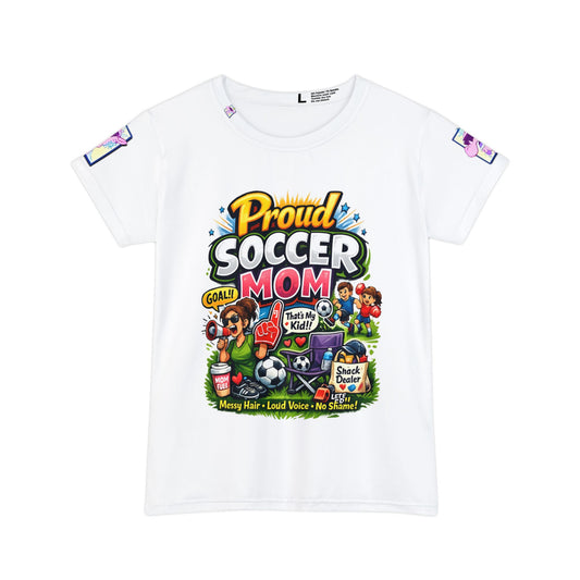 Proud Soccer Mom T-Shirt — Cute Graphic Women's Short Sleeve Shirt
