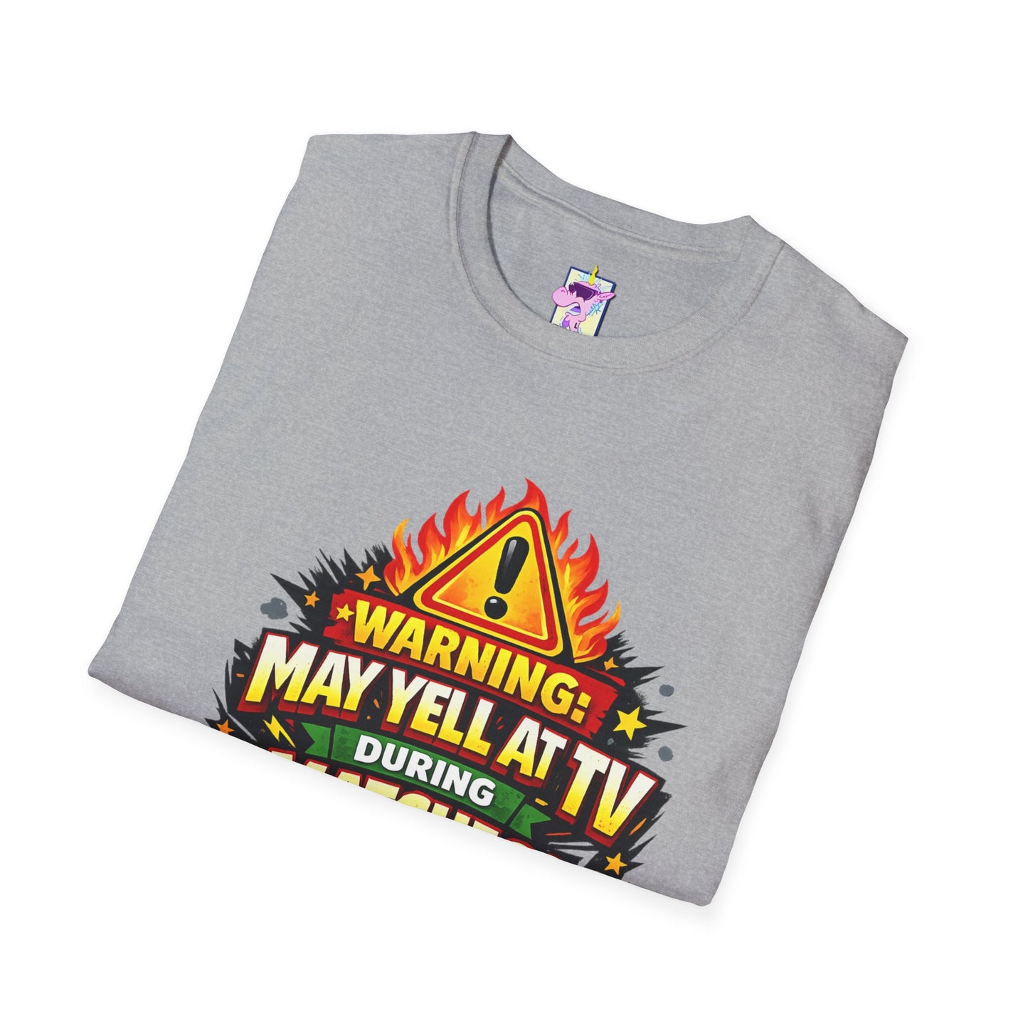 Warning May Yell at TV During Matches Funny Soccer Shirt – Graphic Tee | Soccer Fan Gift