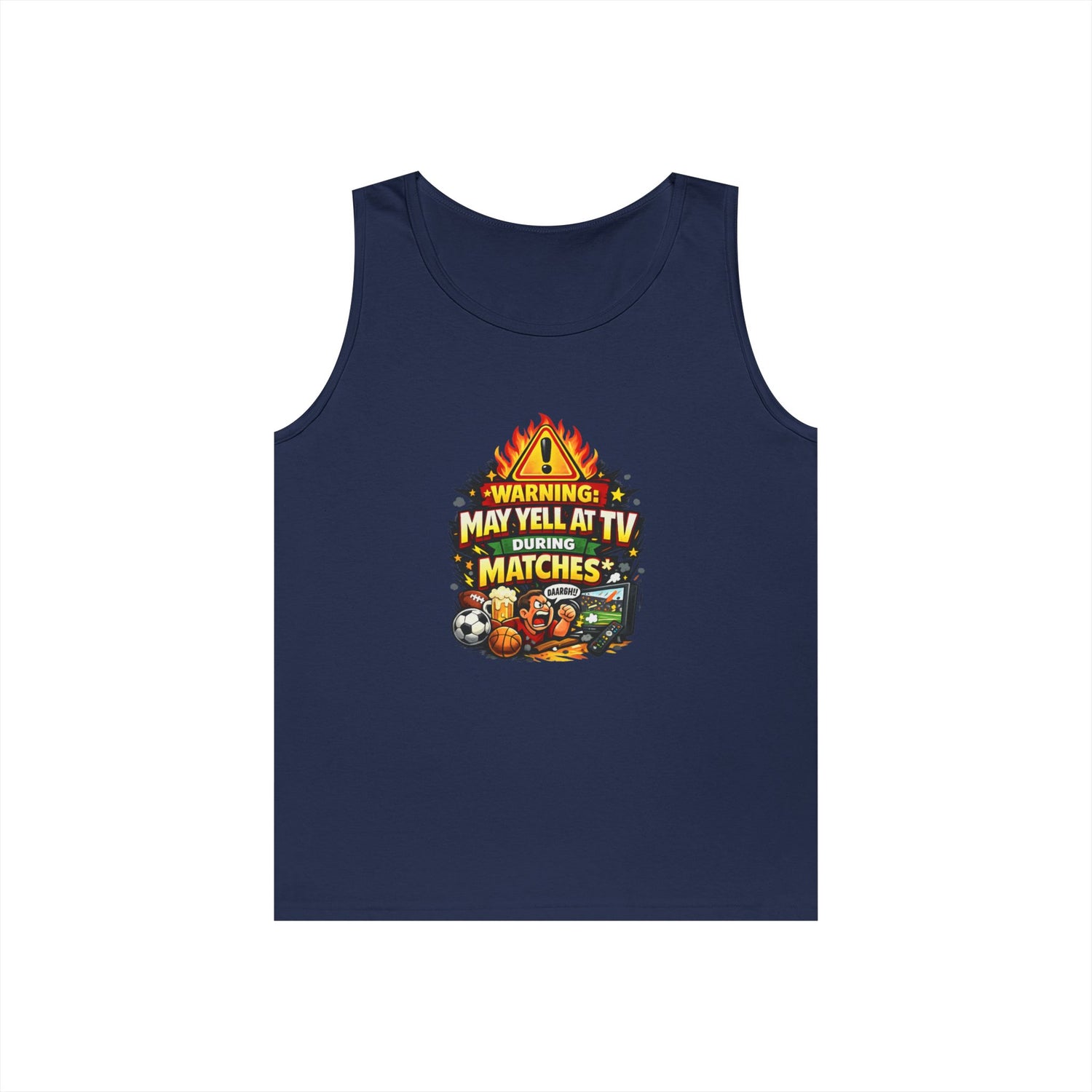 Warning May Yell At TV During Matches Funny Tank Top