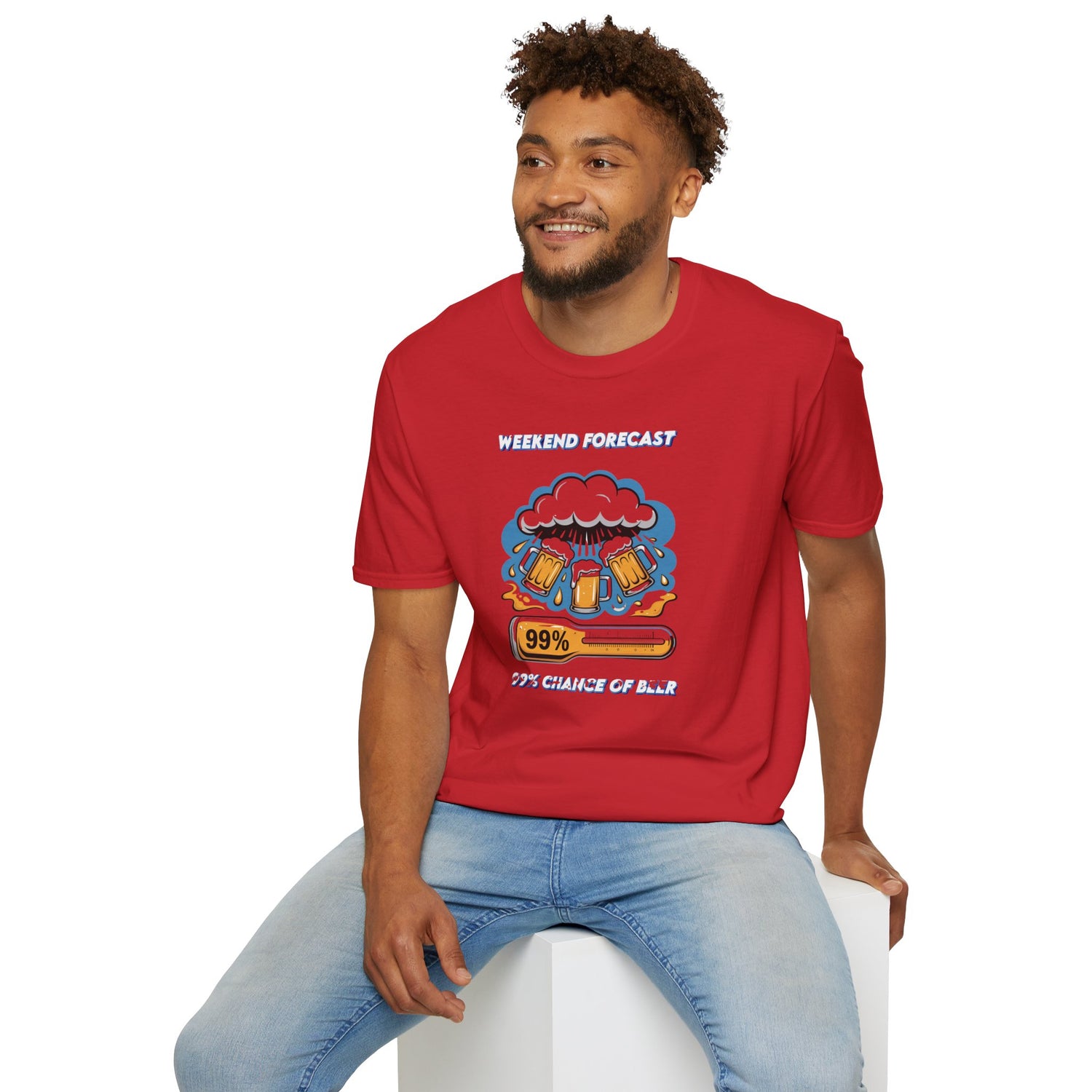 Weekend Forecast Tee — "99% Chance of Beer" Graphic T-Shirt