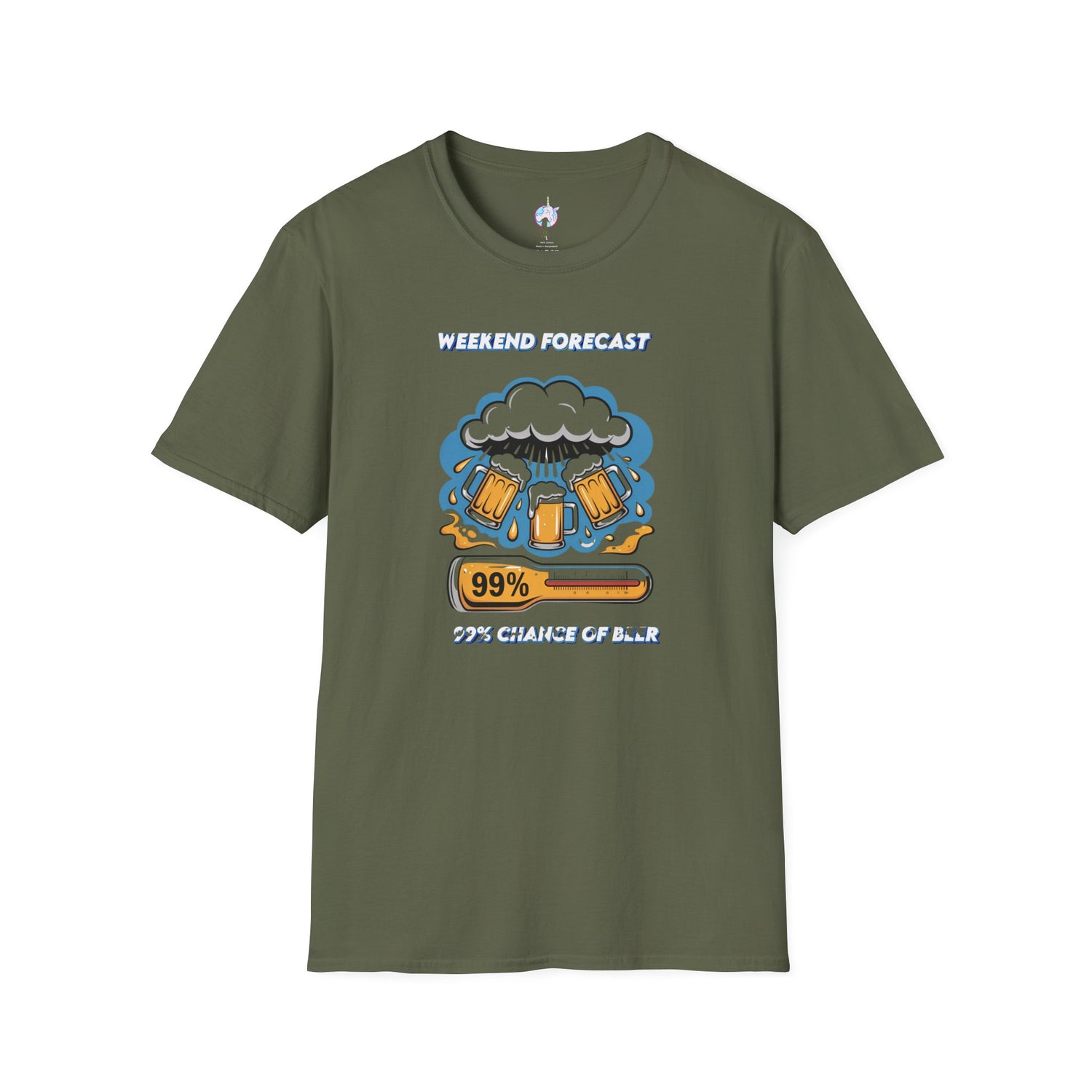 Weekend Forecast Tee — "99% Chance of Beer" Graphic T-Shirt