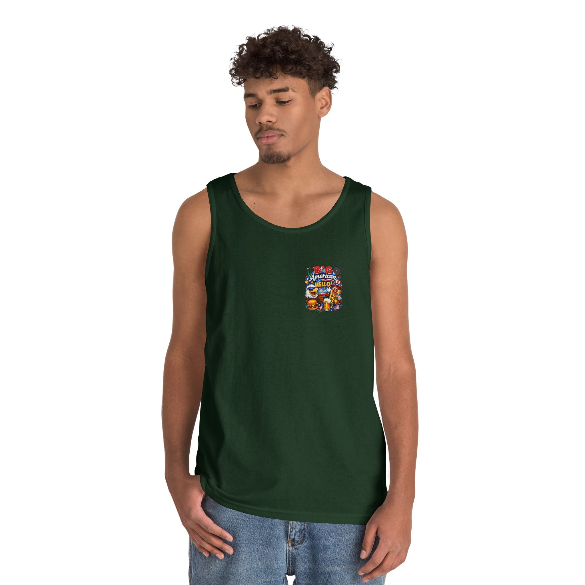 Big American Hello Funny Tank Top Patriotic