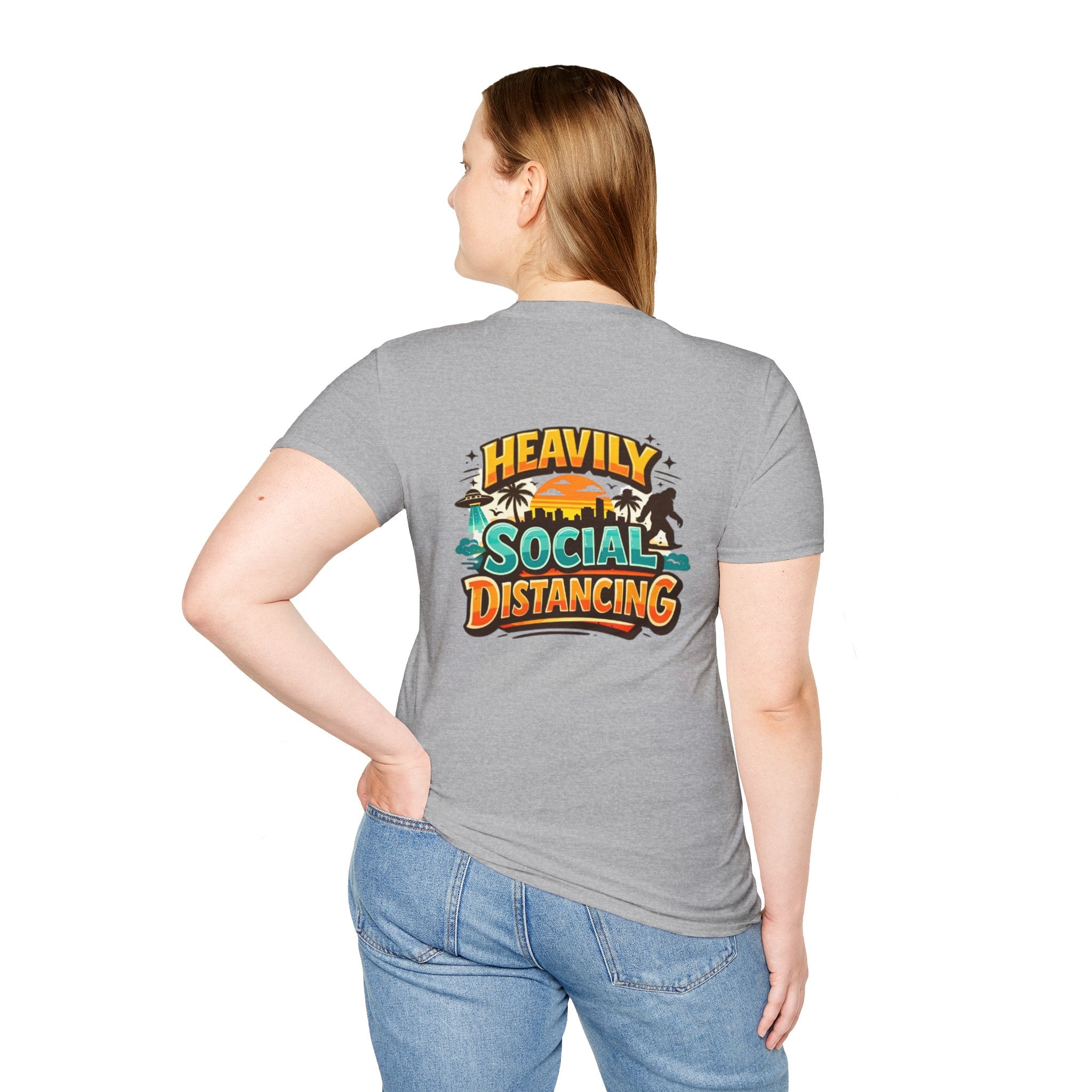 Heavily Socially Distancing Funny T-Shirt
