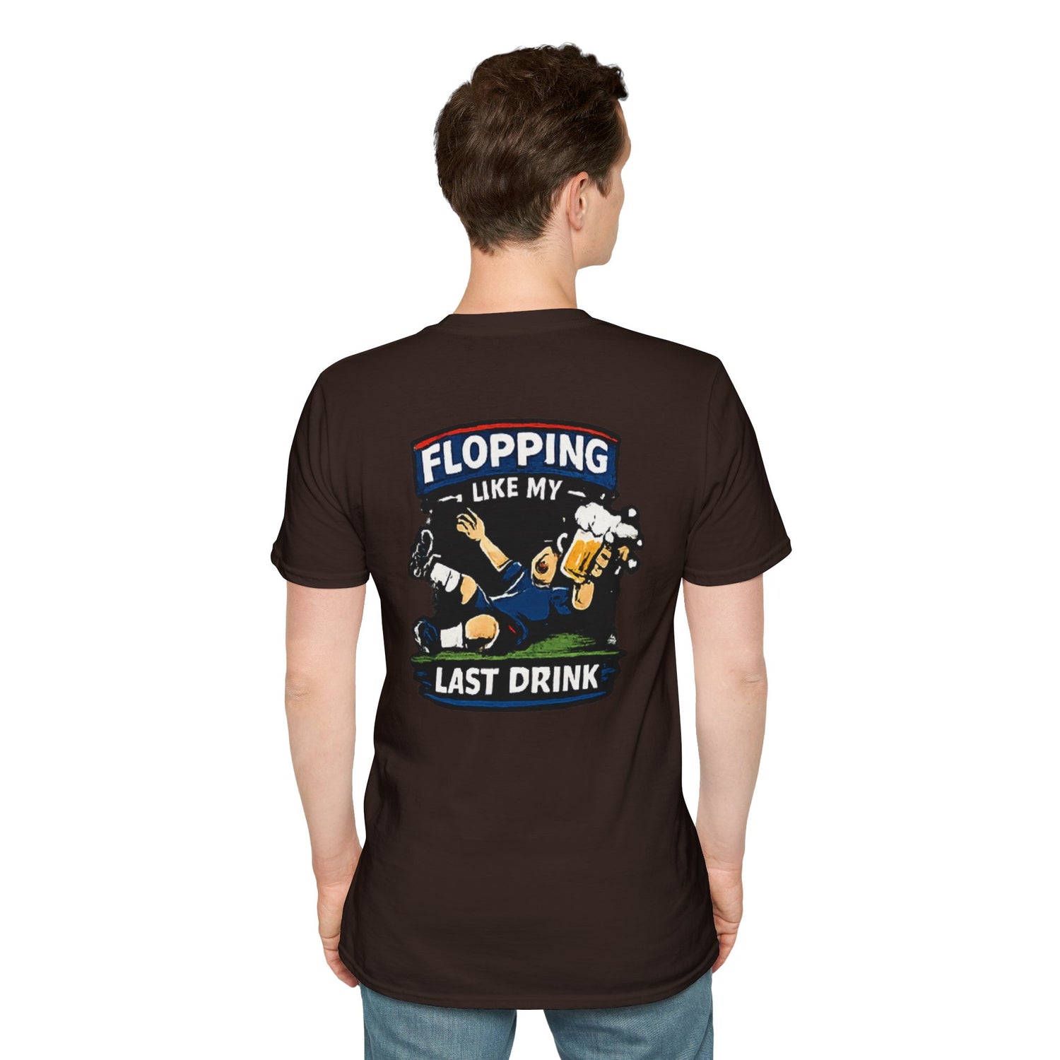 Flopping Like My Last Drink T-Shirt – Funny Bar &amp; Beer Drinking Tee