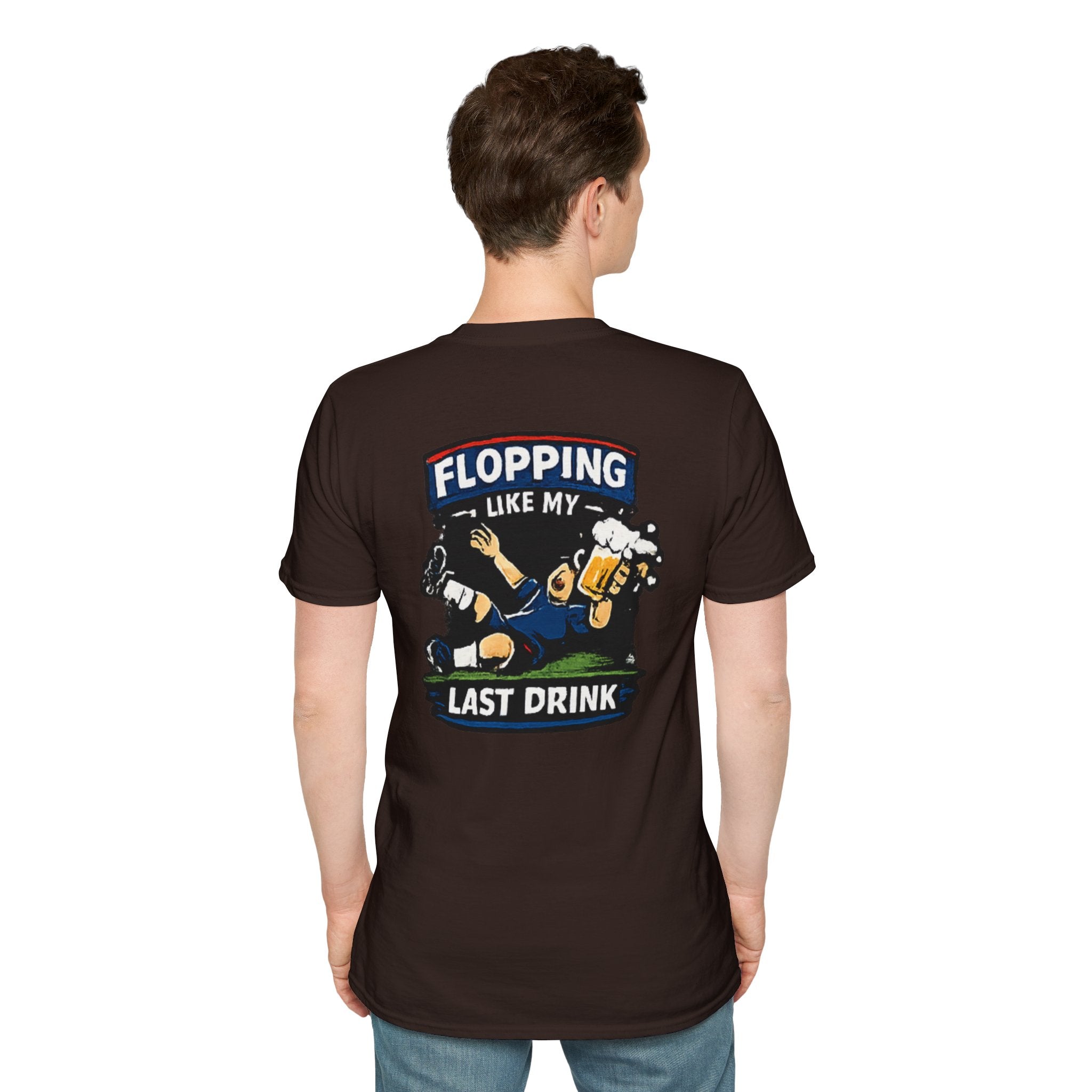 Flopping Like My Last Drink T-Shirt – Funny Bar &amp; Beer Drinking Tee
