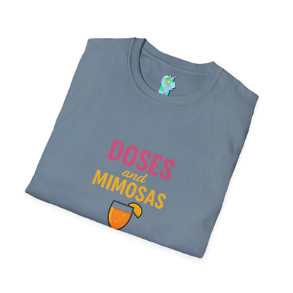 Doses and Mimosas- Party Vibes Unisex T-Shirt