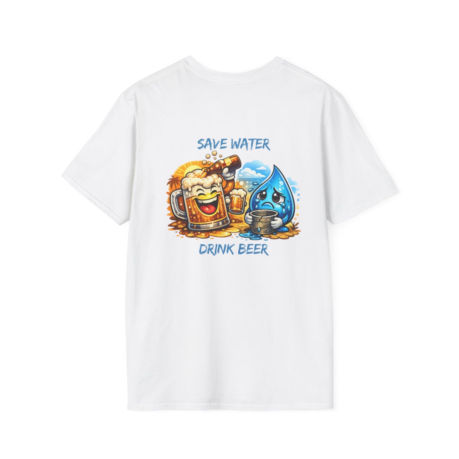 Save Water Drink Beer T-Shirt — Funny Beer &amp; Water Cartoon Tee