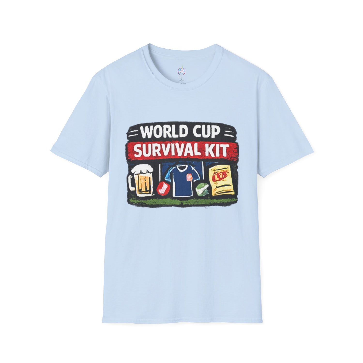 World Cup Survival Kit T-Shirt — Soccer Fan Tee with Beer &amp; Snacks Graphic