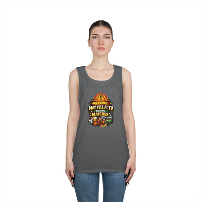 Warning May Yell At TV During Matches Funny Tank Top