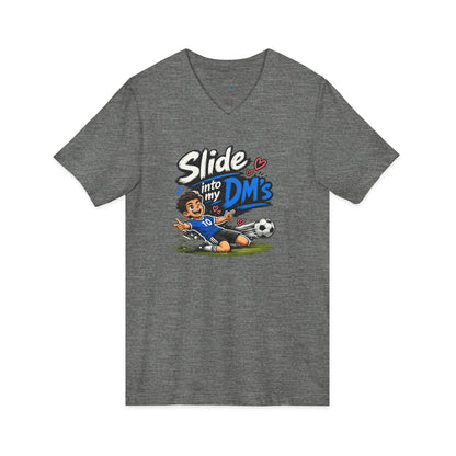 Slide Into My DMs Soccer V-Neck Tee