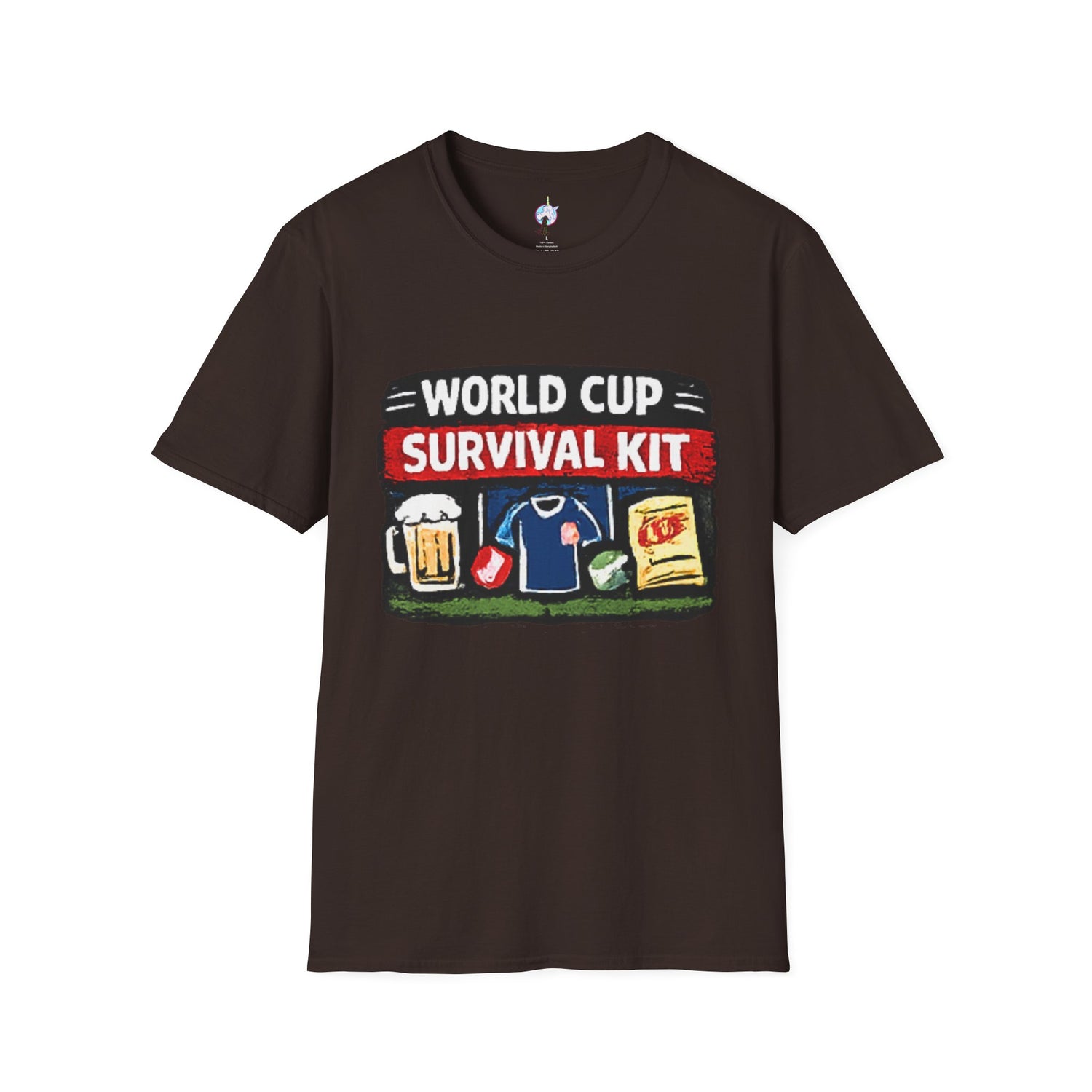 World Cup Survival Kit T-Shirt — Soccer Fan Tee with Beer &amp; Snacks Graphic
