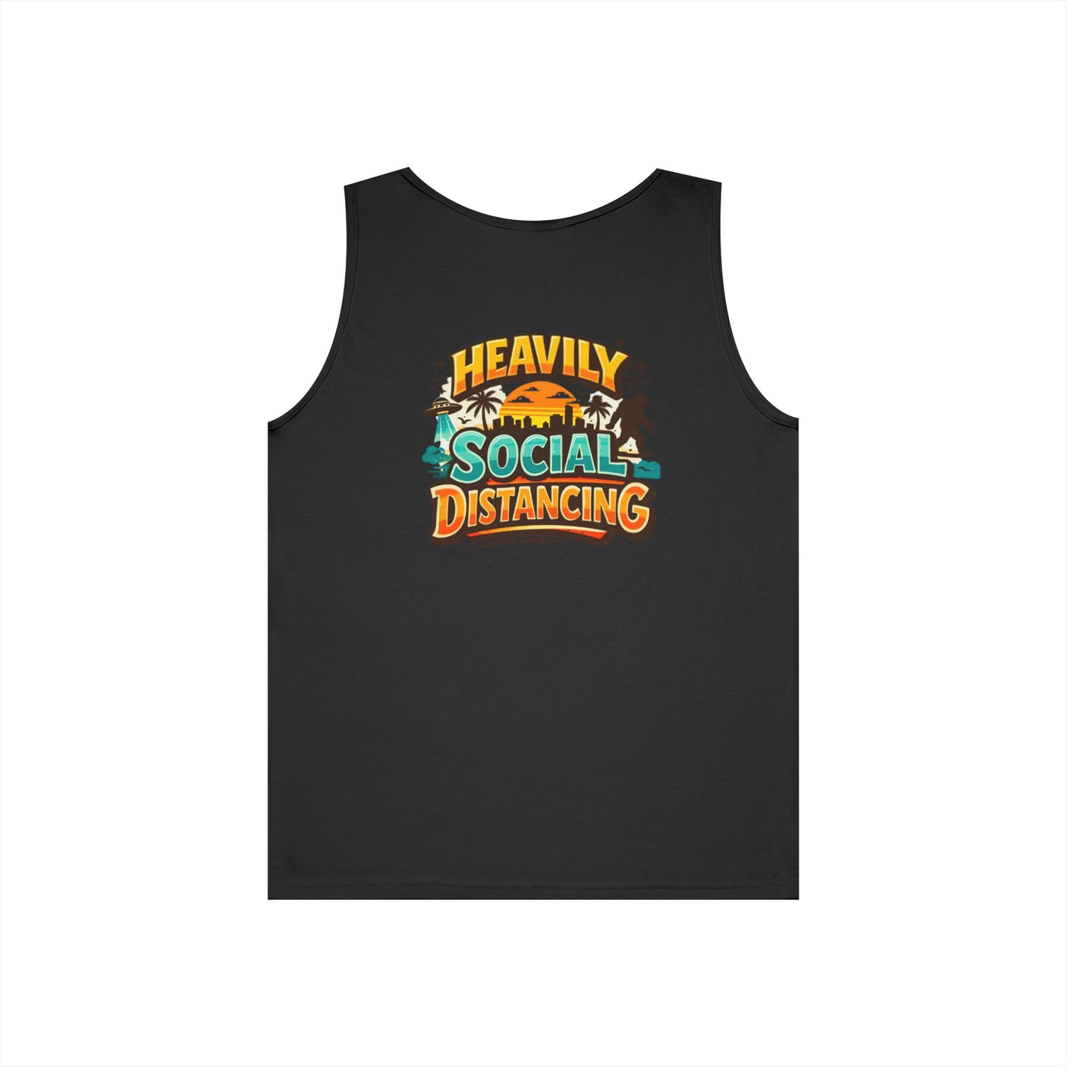 Heavily Socially Distancing Funny Tank Top