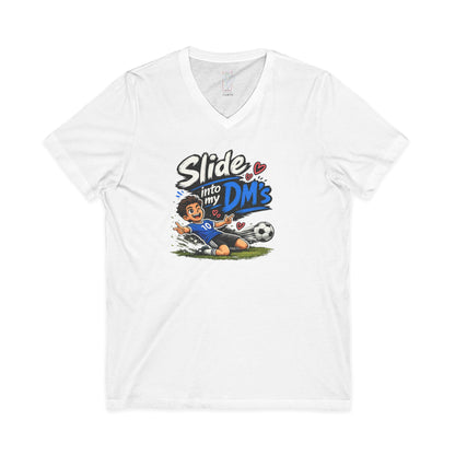 Slide Into My DMs Soccer V-Neck Tee