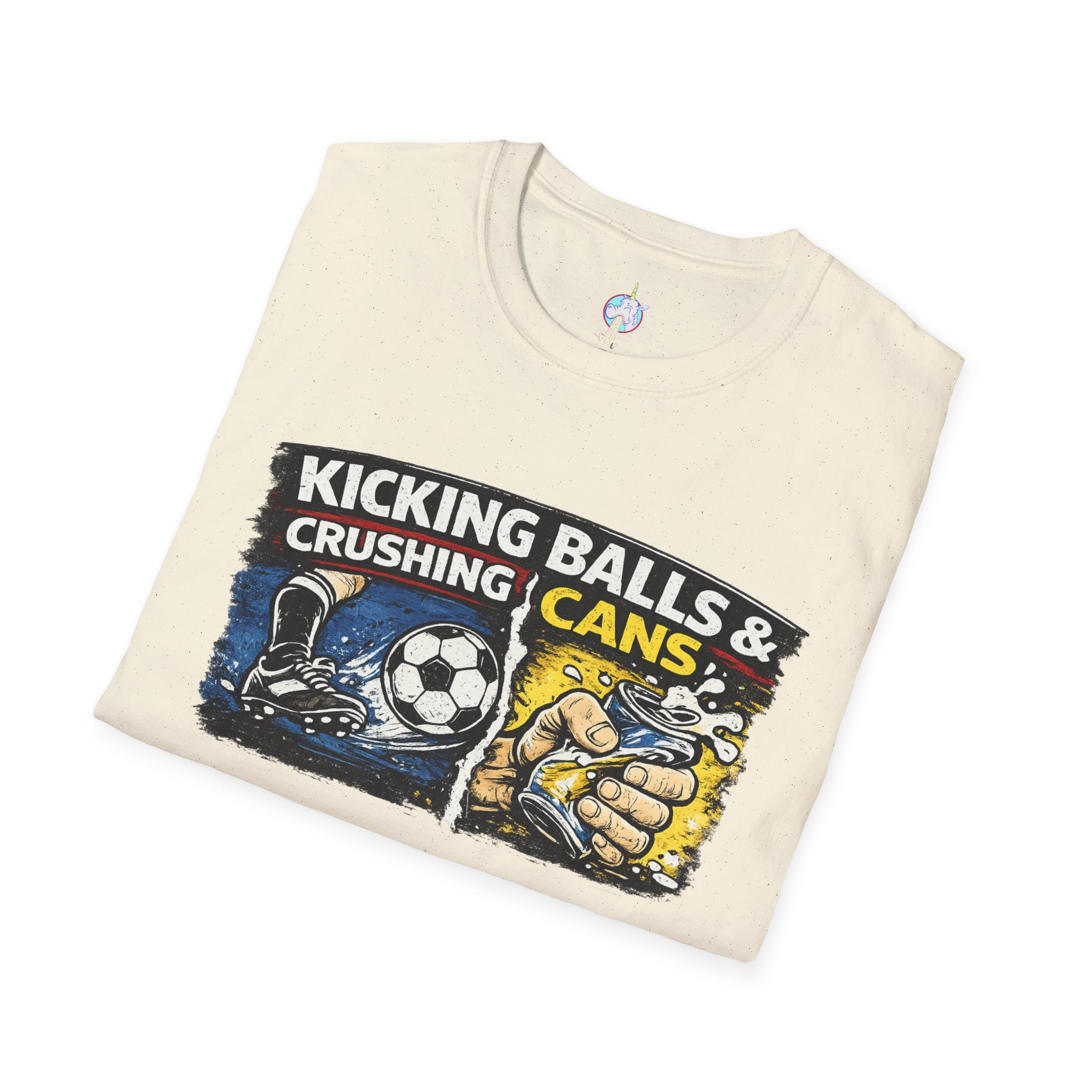 Kicking Balls &amp; Crushing Cans Soccer Graphic T-Shirt