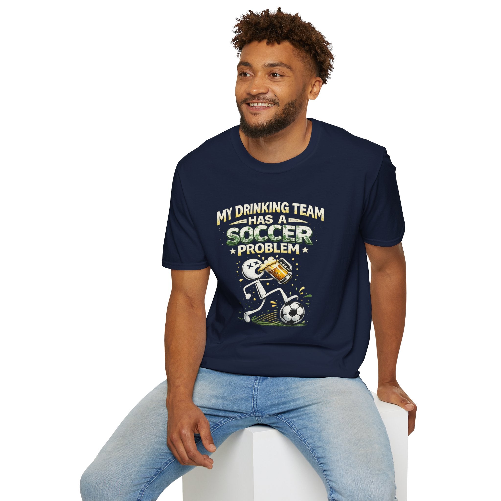 Soccer T-Shirt — "My Drinking Team Has a Soccer Problem" Funny Soccer Fan Tee