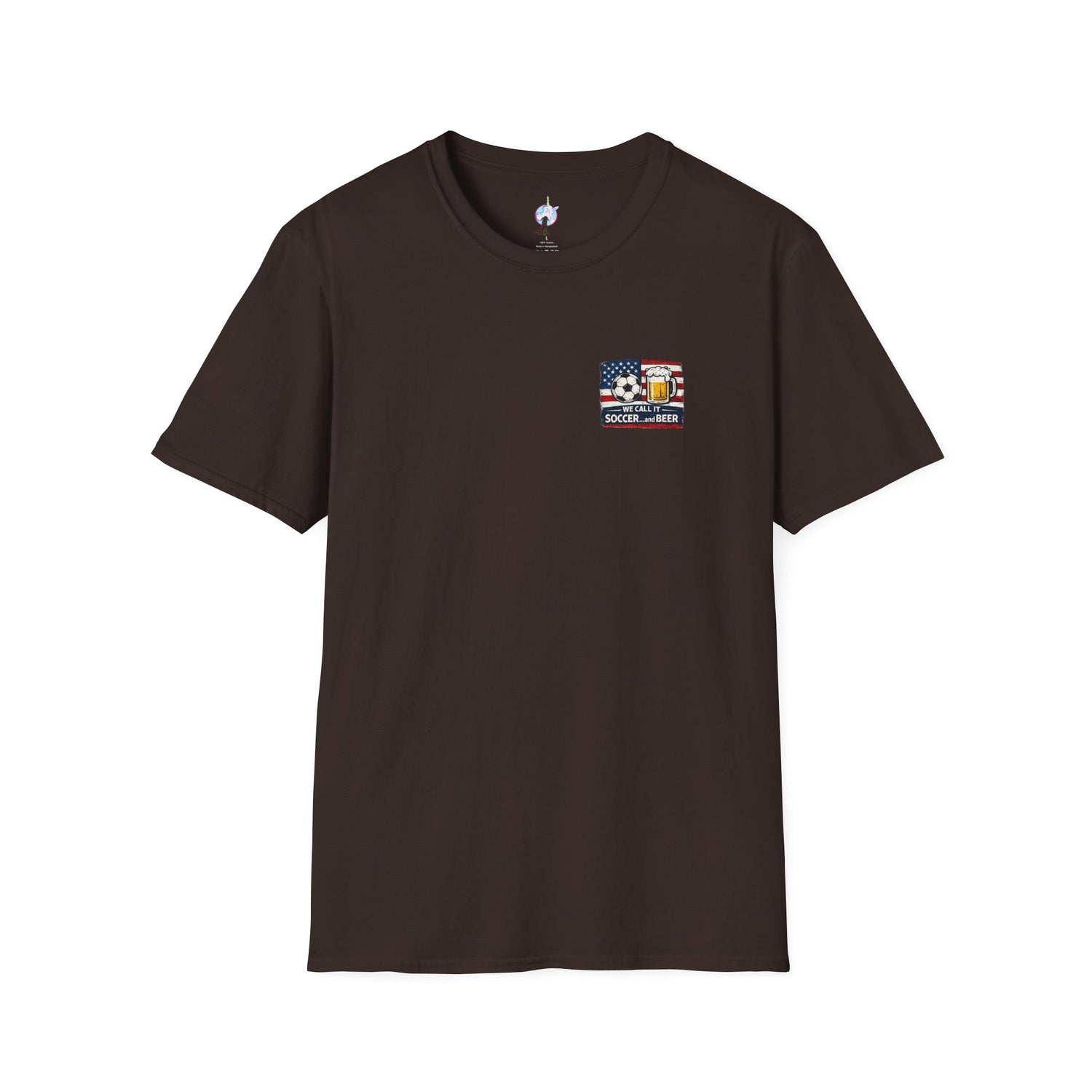 Soccer and Beer T-Shirt — American Flag Soccer Ball &amp; Beer Graphic Tee
