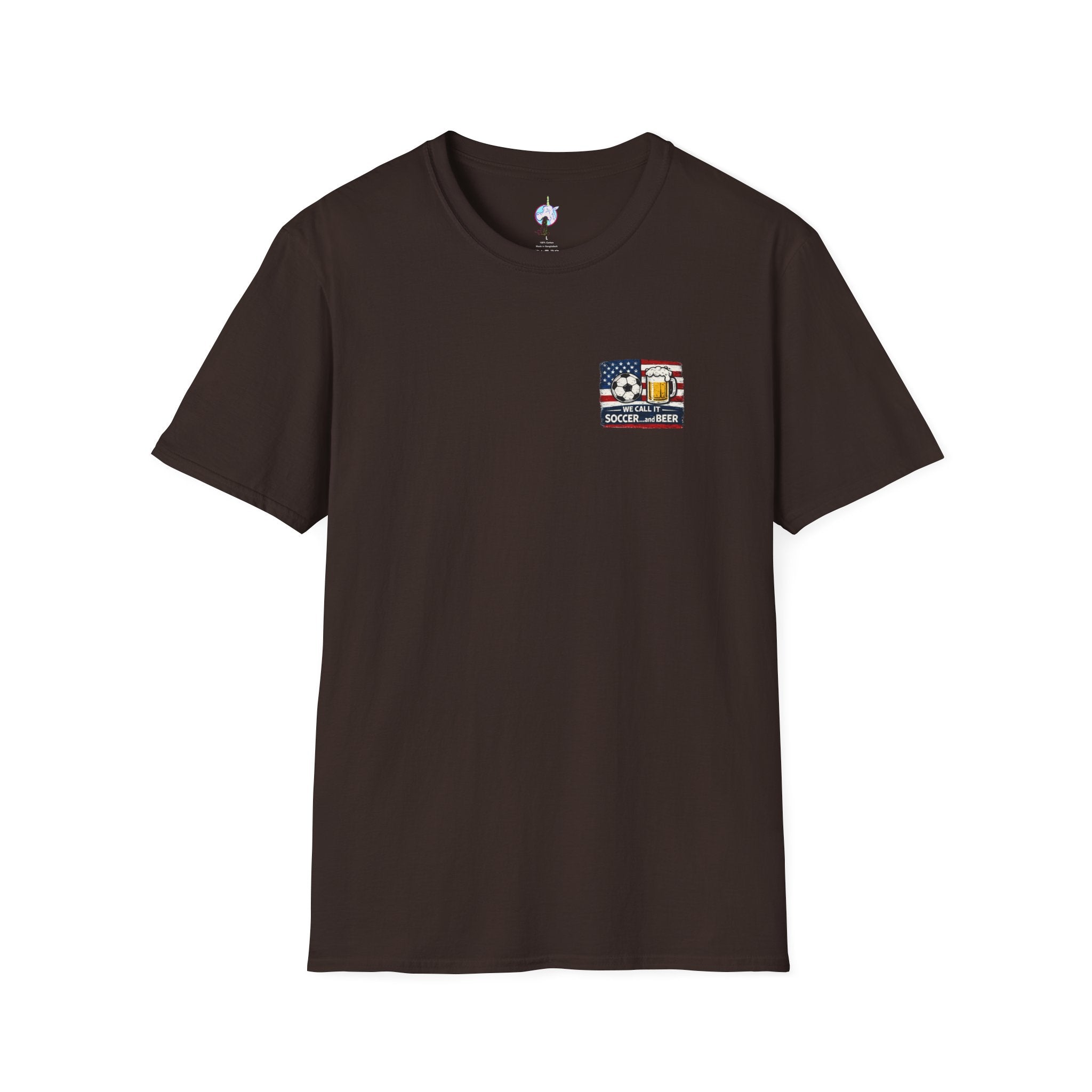 Soccer and Beer T-Shirt — American Flag Soccer Ball &amp; Beer Graphic Tee