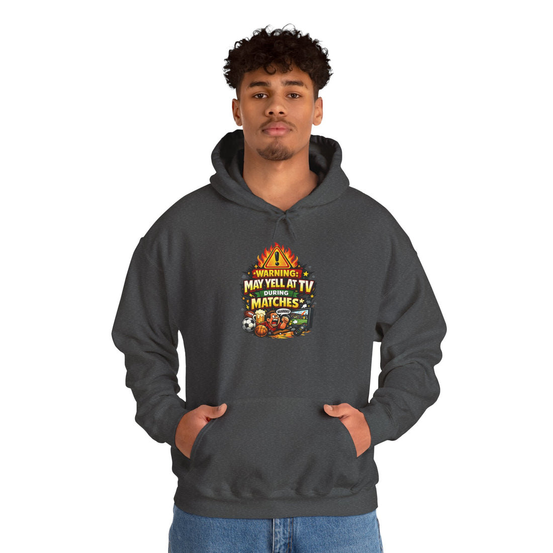 Warning May Yell At TV During Matches Funny Hoodie