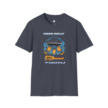 Weekend Forecast Tee — "99% Chance of Beer" Graphic T-Shirt