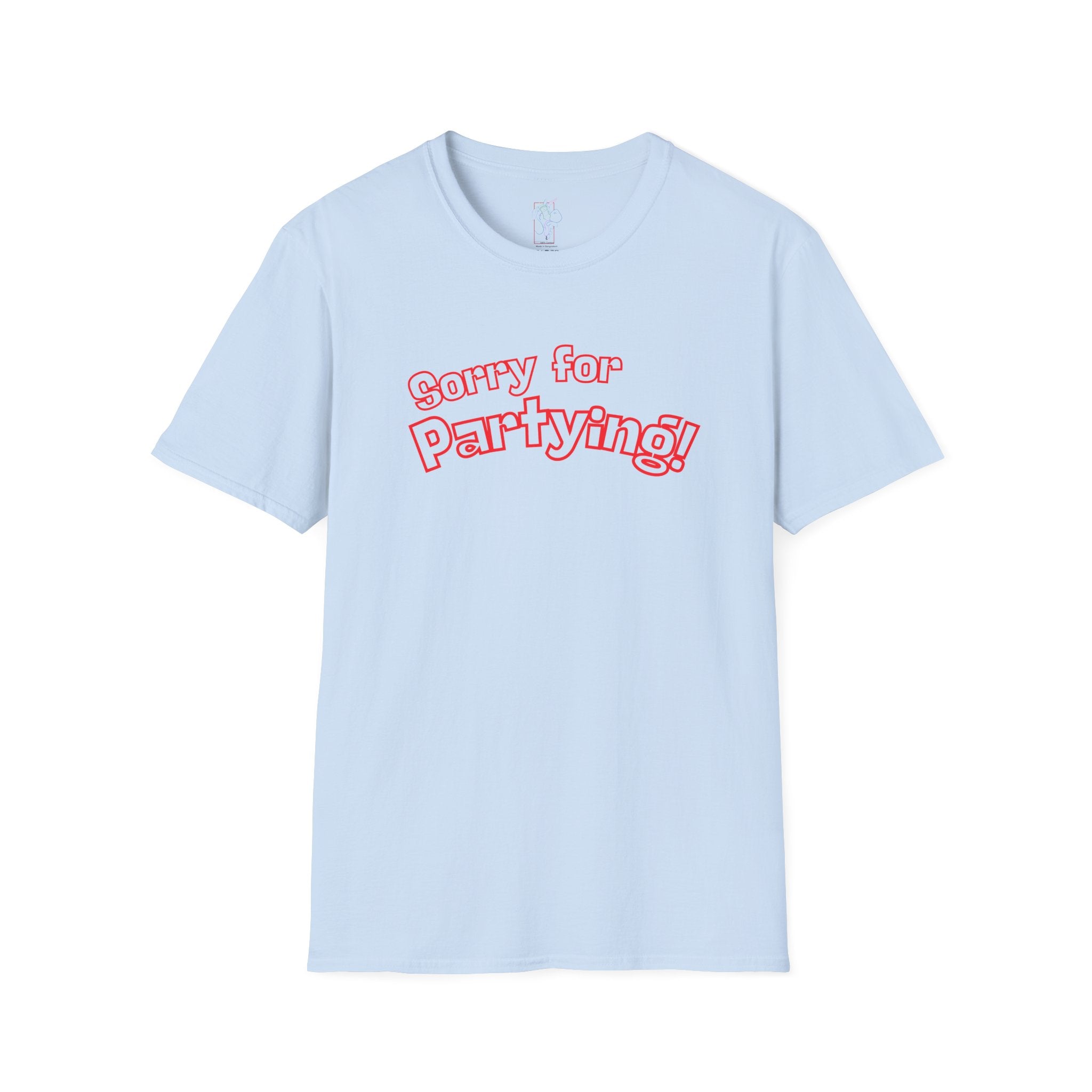 Sorry for Partying! Graphic T-Shirt — Funny Retro Pink Text Tee