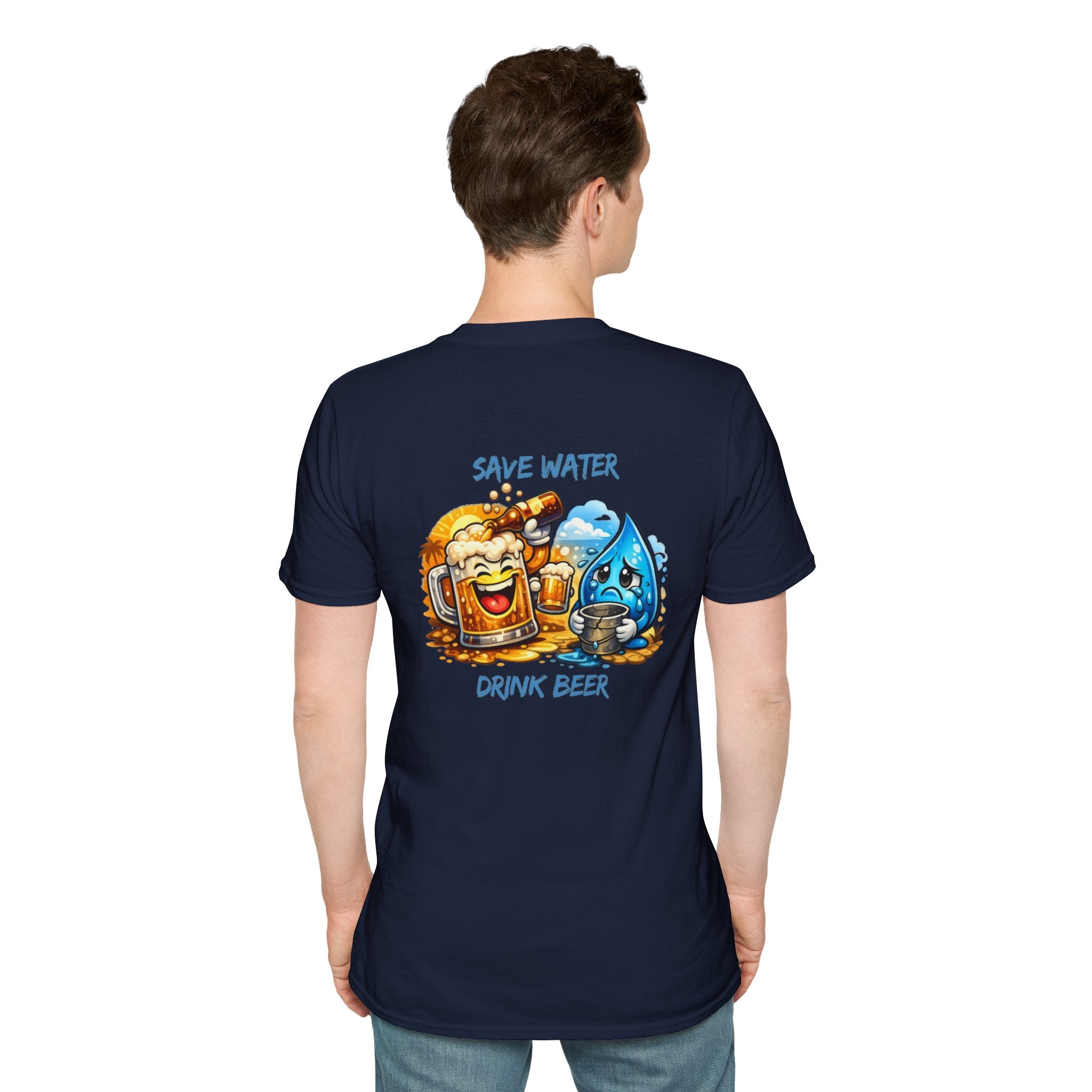 Save Water Drink Beer T-Shirt — Funny Beer &amp; Water Cartoon Tee