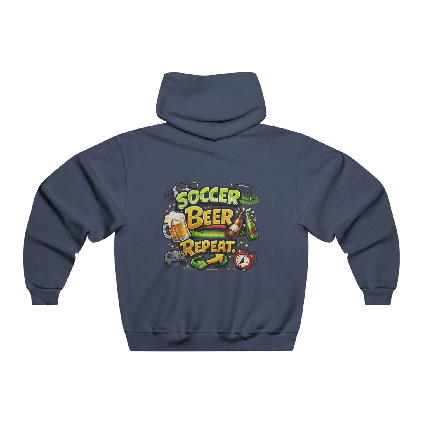 Soccer Beer Repeat Funny Soccer Drinking Shirt – Graphic Tee | Soccer Fan Gift