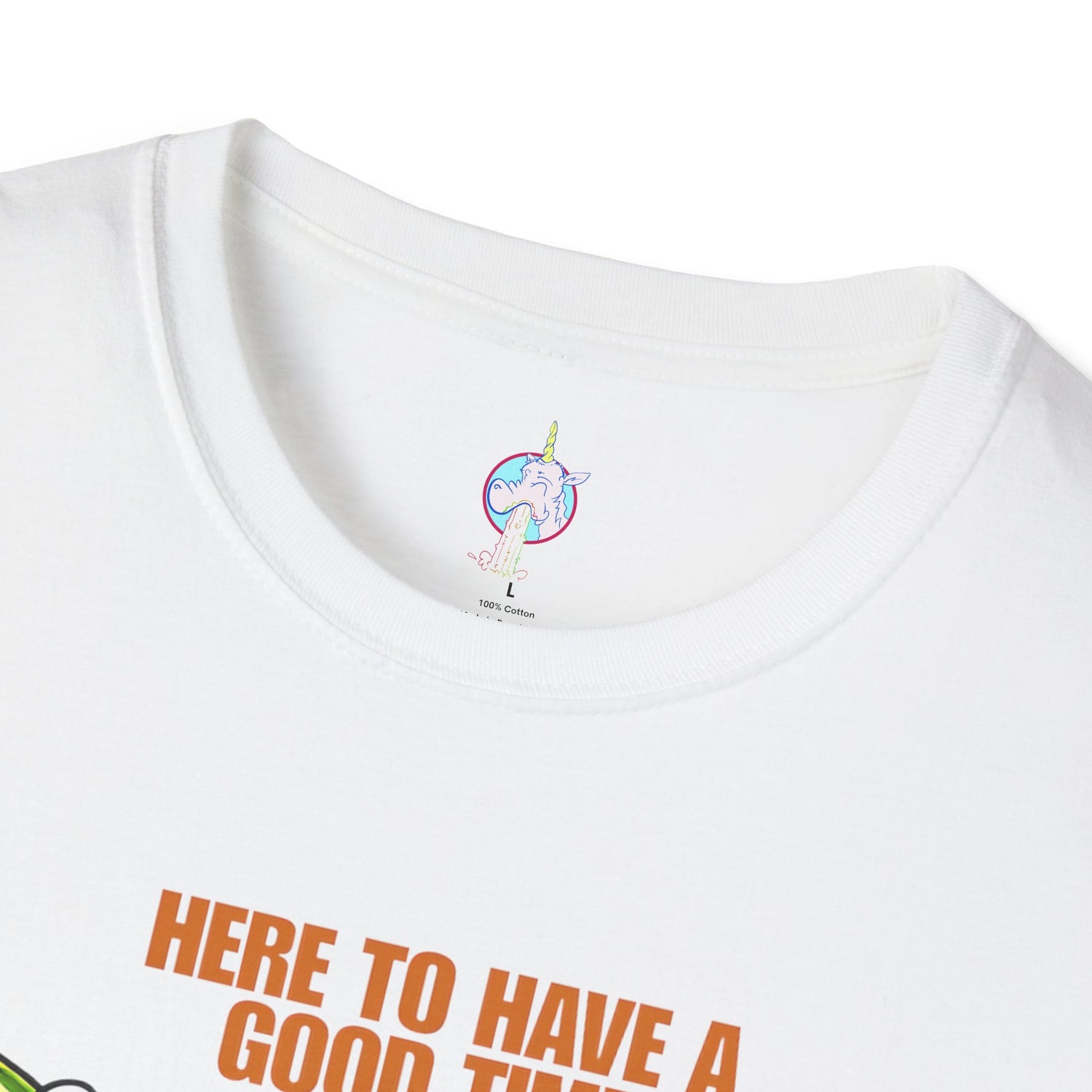 Beer Party T-Shirt — "Here to Have a Good Time" Cartoon Mug Graphic