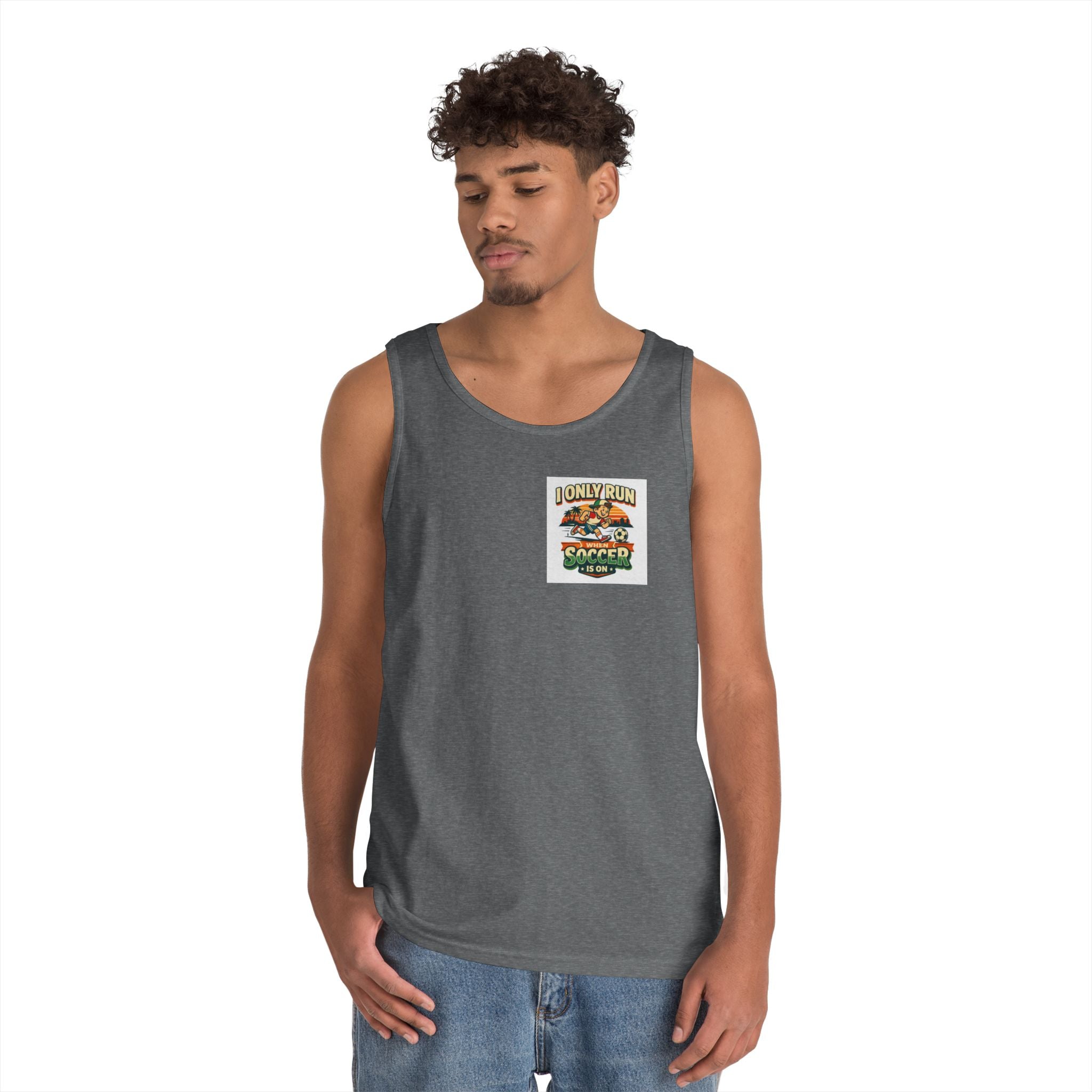 I Only Run When Soccer Is On Funny Tank Top
