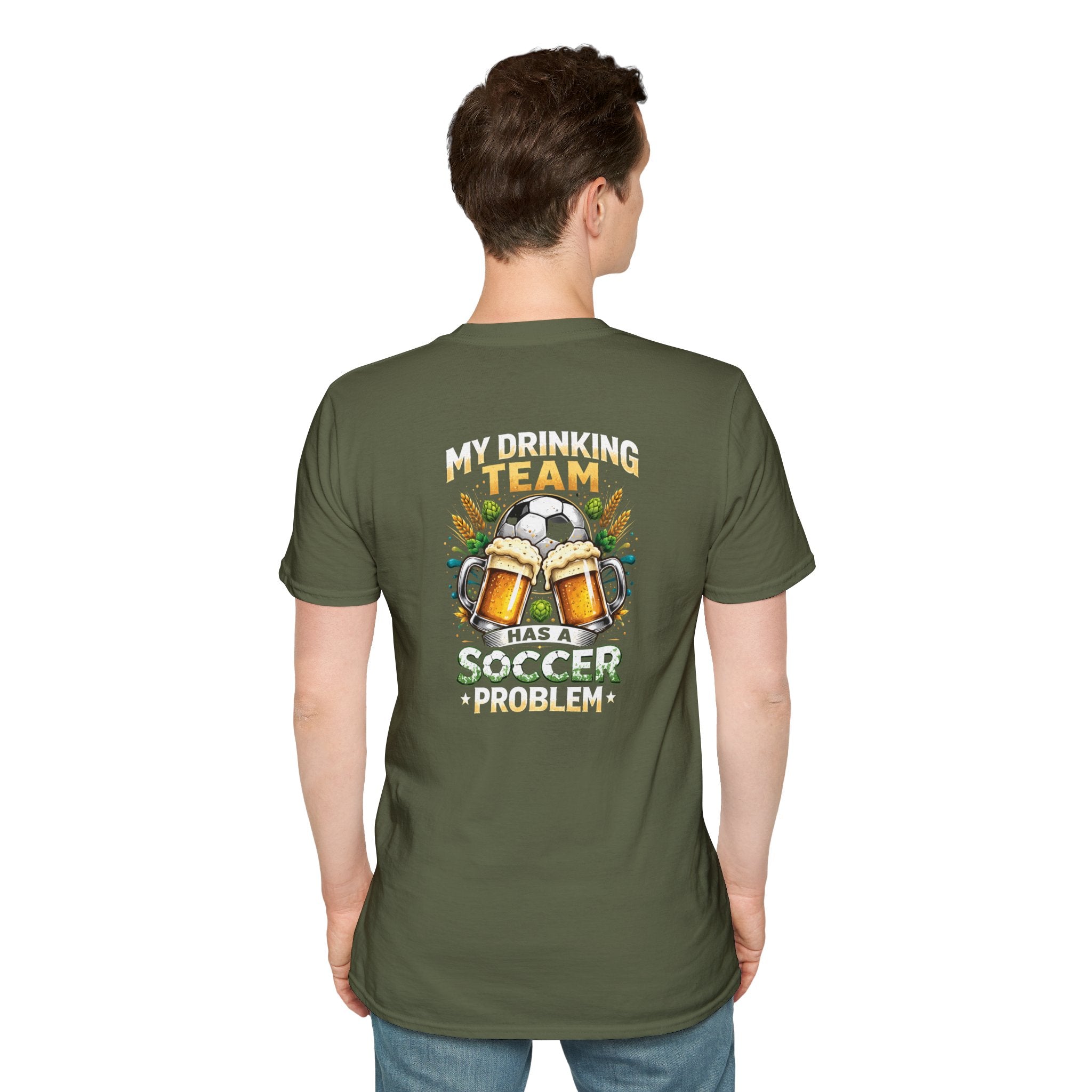 Soccer Drinking Team T-Shirt — "My Drinking Team Has a Soccer Problem" Football Beer Tee