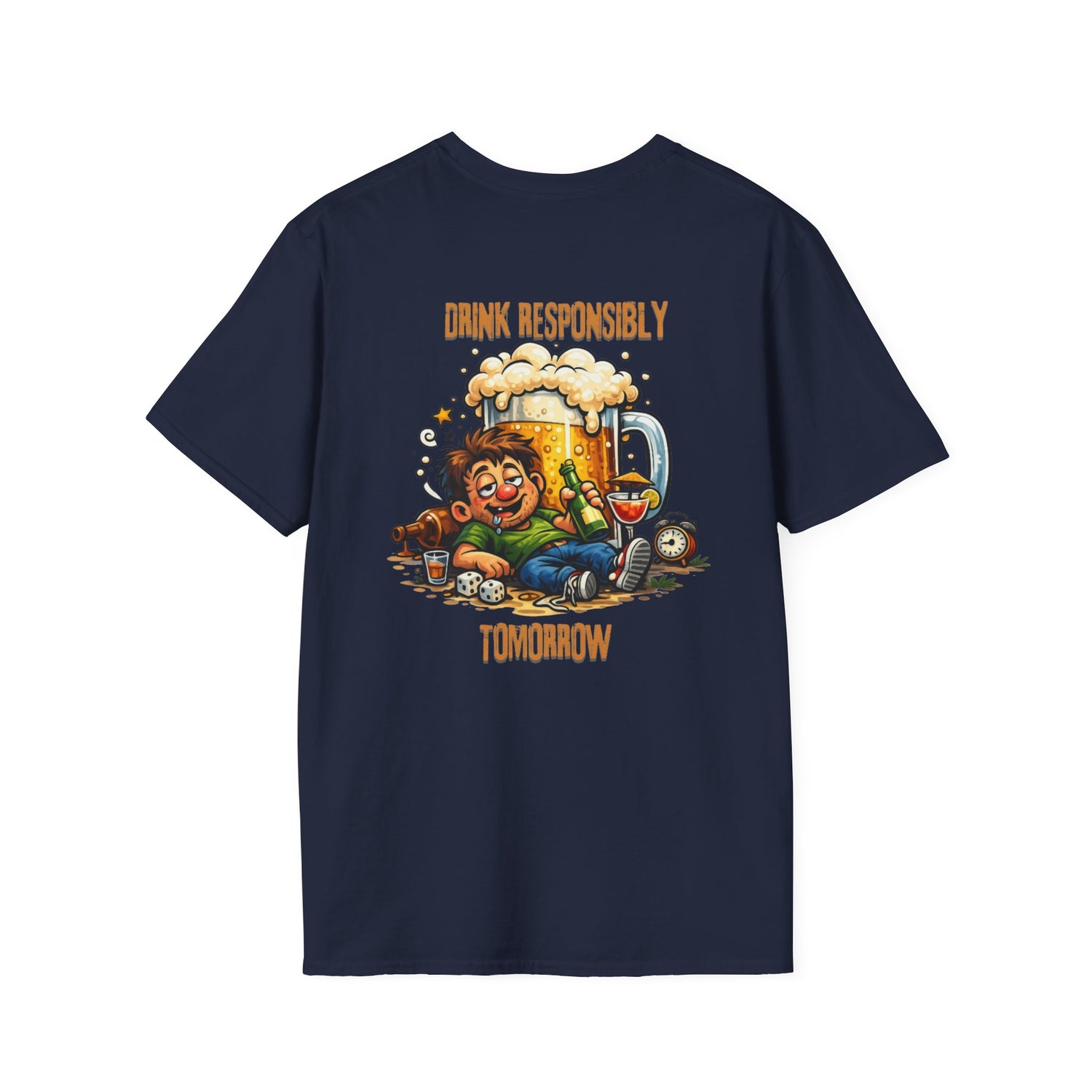 Drink Responsibly Tomorrow T-Shirt — Funny Beer Hangover Graphic Tee