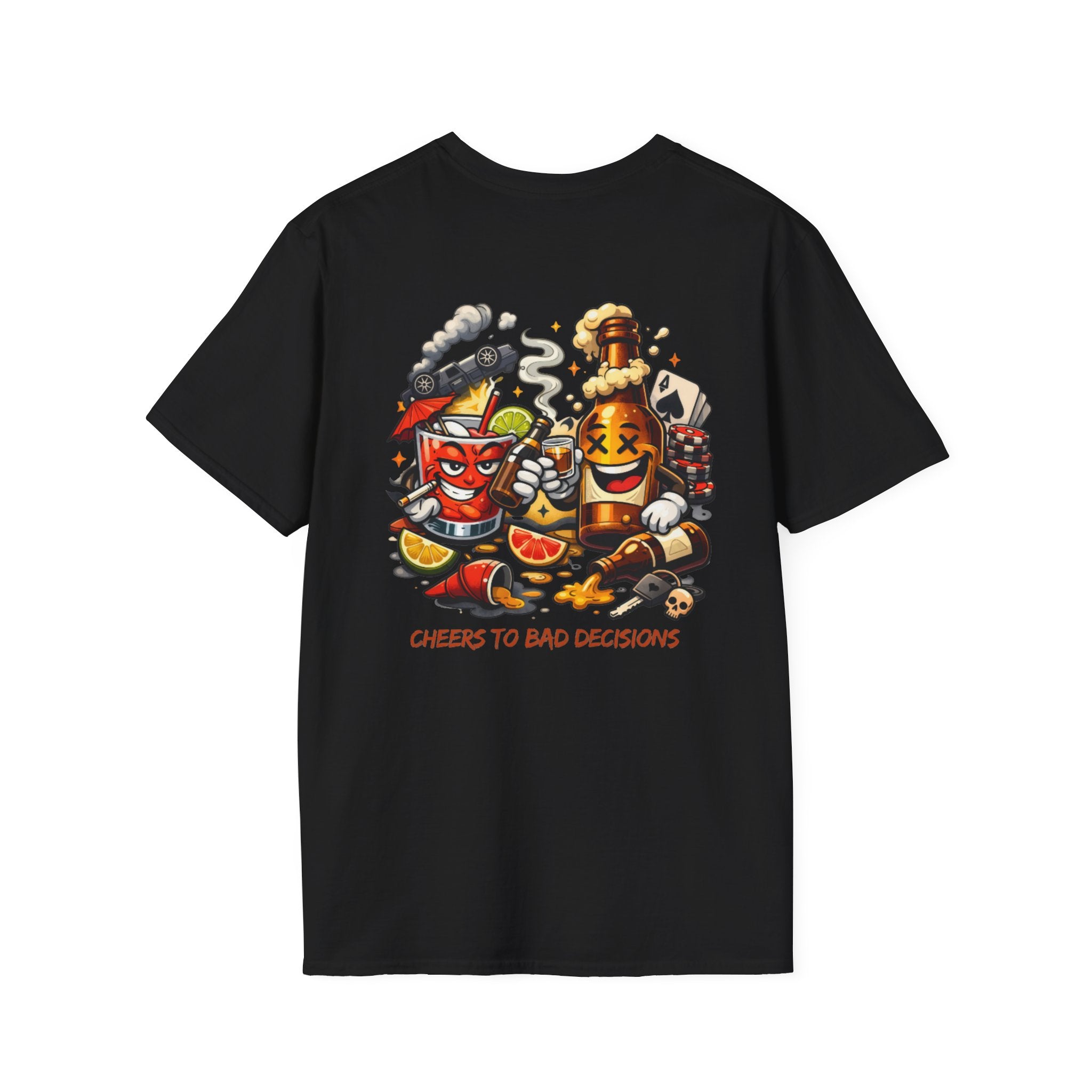 Cheers to Bad Decisions T-Shirt — Funny Party Graphic Tee