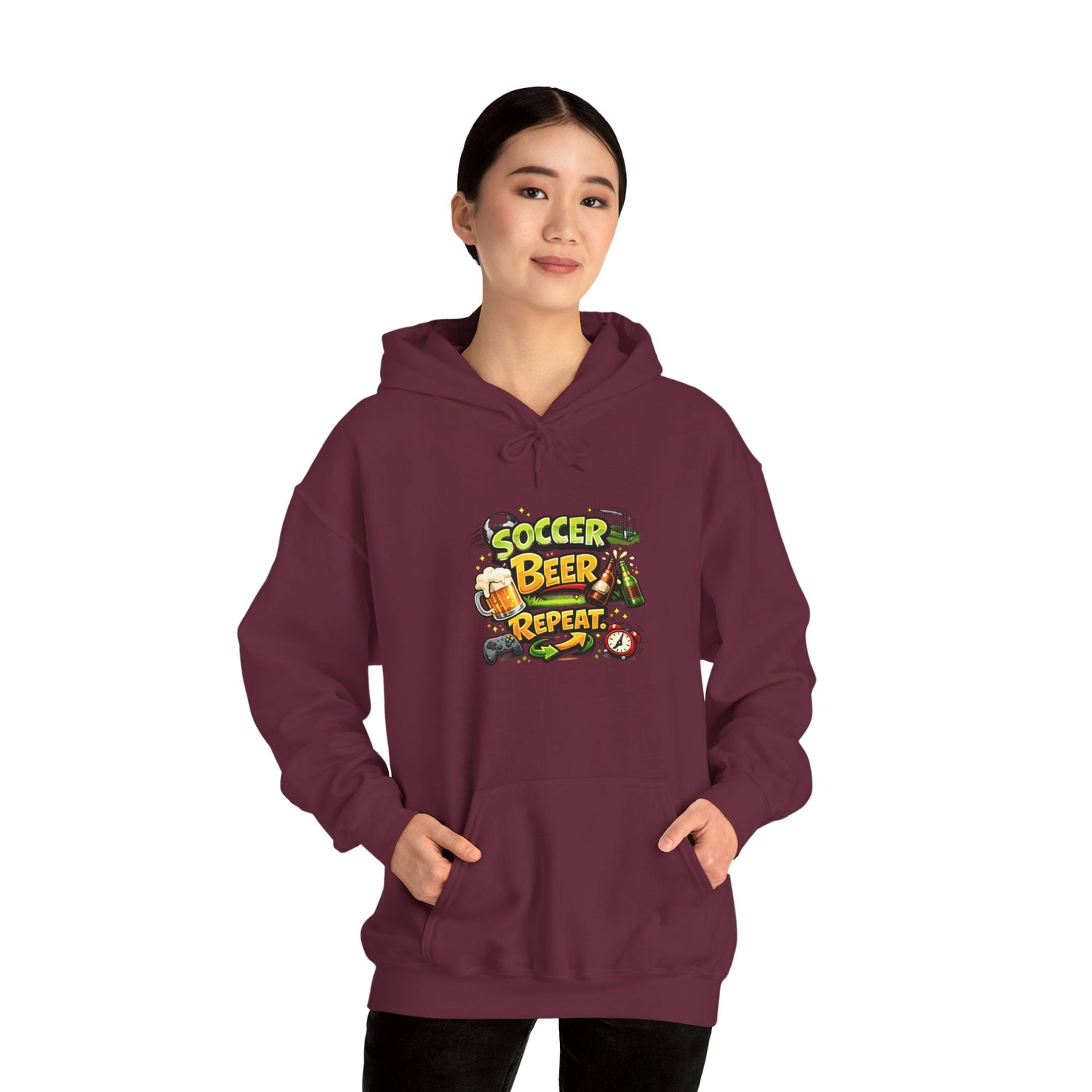 Soccer Beer Repeat Funny Hoodie