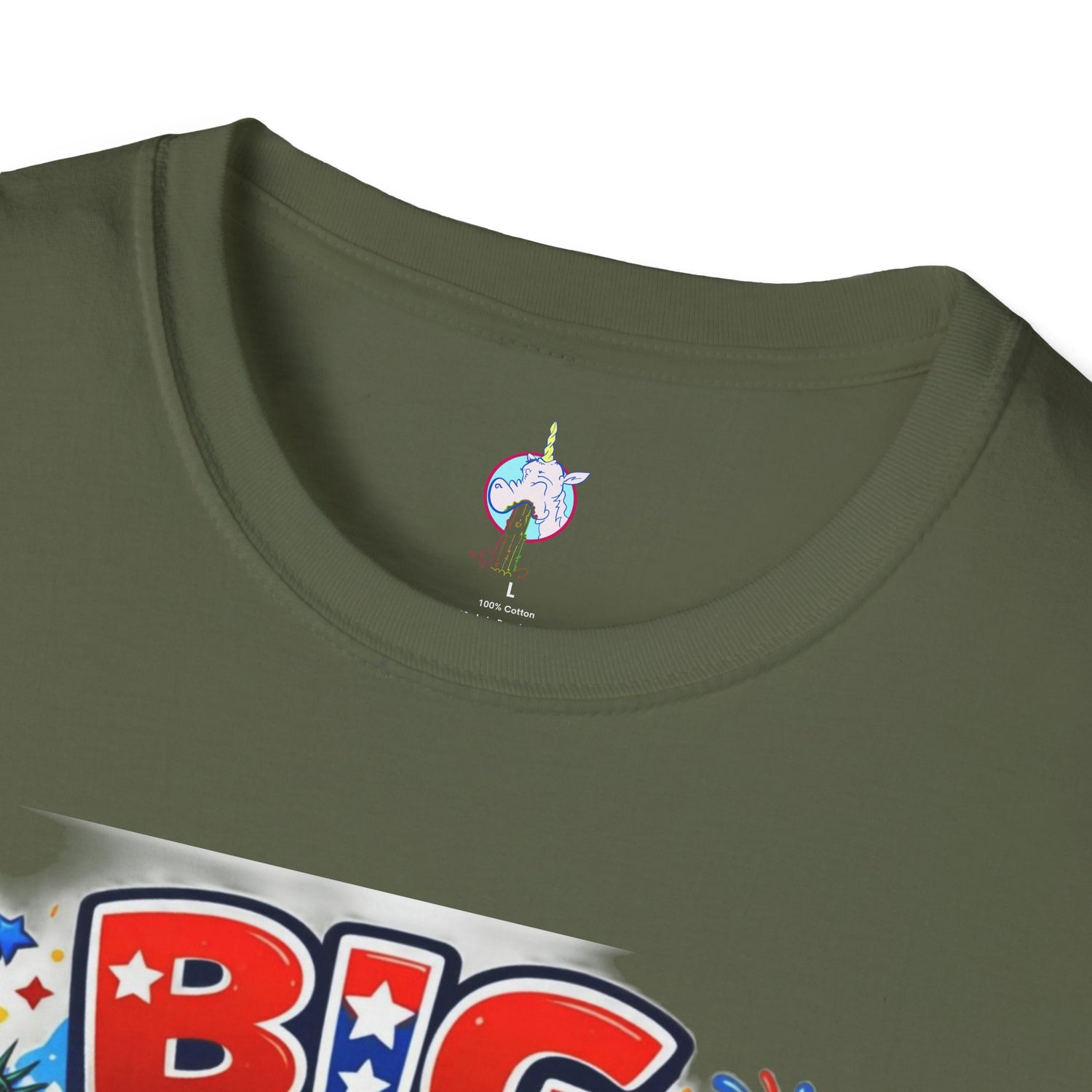 Fourth of July T-Shirt - "Big American Hello" Patriotic BBQ Eagle, Hot Dog &amp; Beer Tee