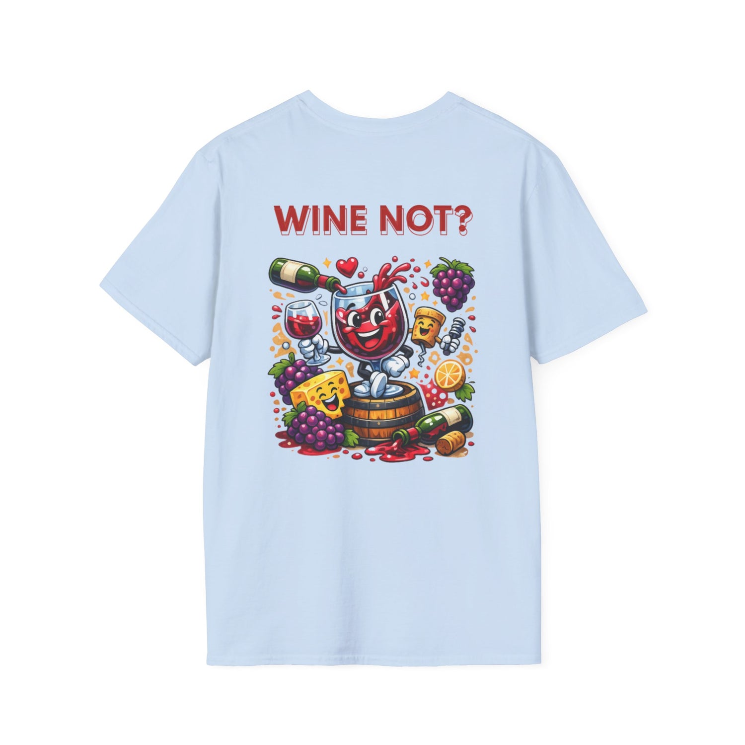 Wine Not? Graphic T-Shirt — Funny Wine Glass &amp; Grapes Tee