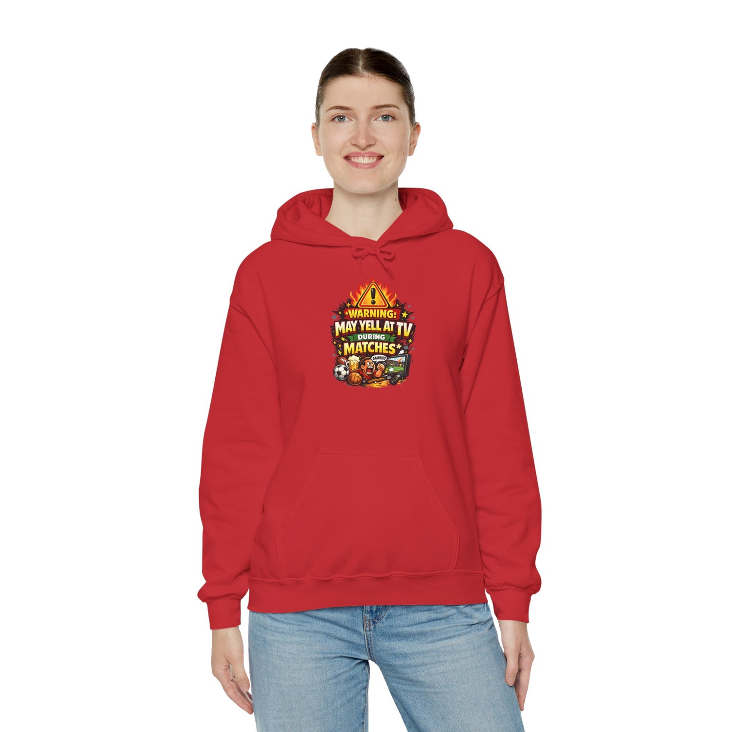 Warning May Yell At TV During Matches Funny Hoodie