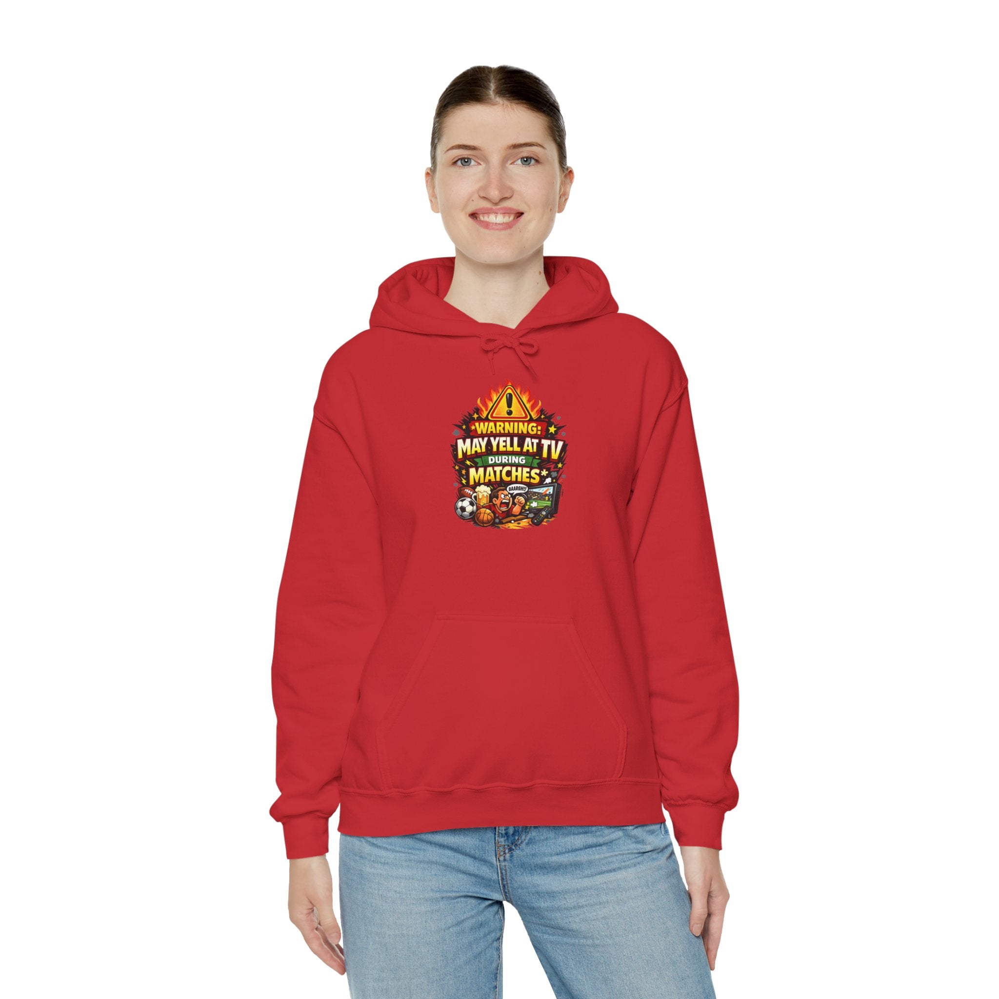 Warning May Yell At TV During Matches Funny Hoodie