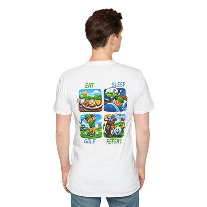 Golf Eat Sleep Repeat T-Shirt — Funny Golfer Graphic Tee