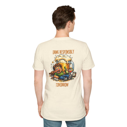 Drink Responsibly Tomorrow T-Shirt — Funny Beer Hangover Graphic Tee