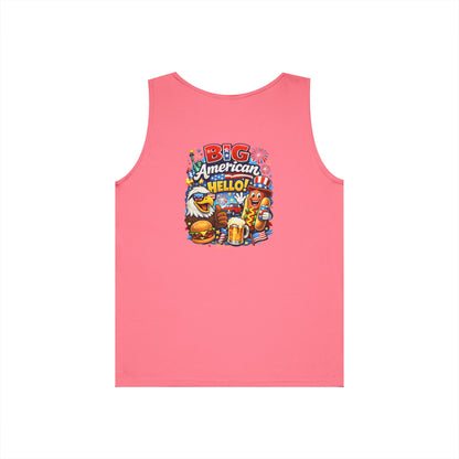 Big American Hello Funny Tank Top Patriotic