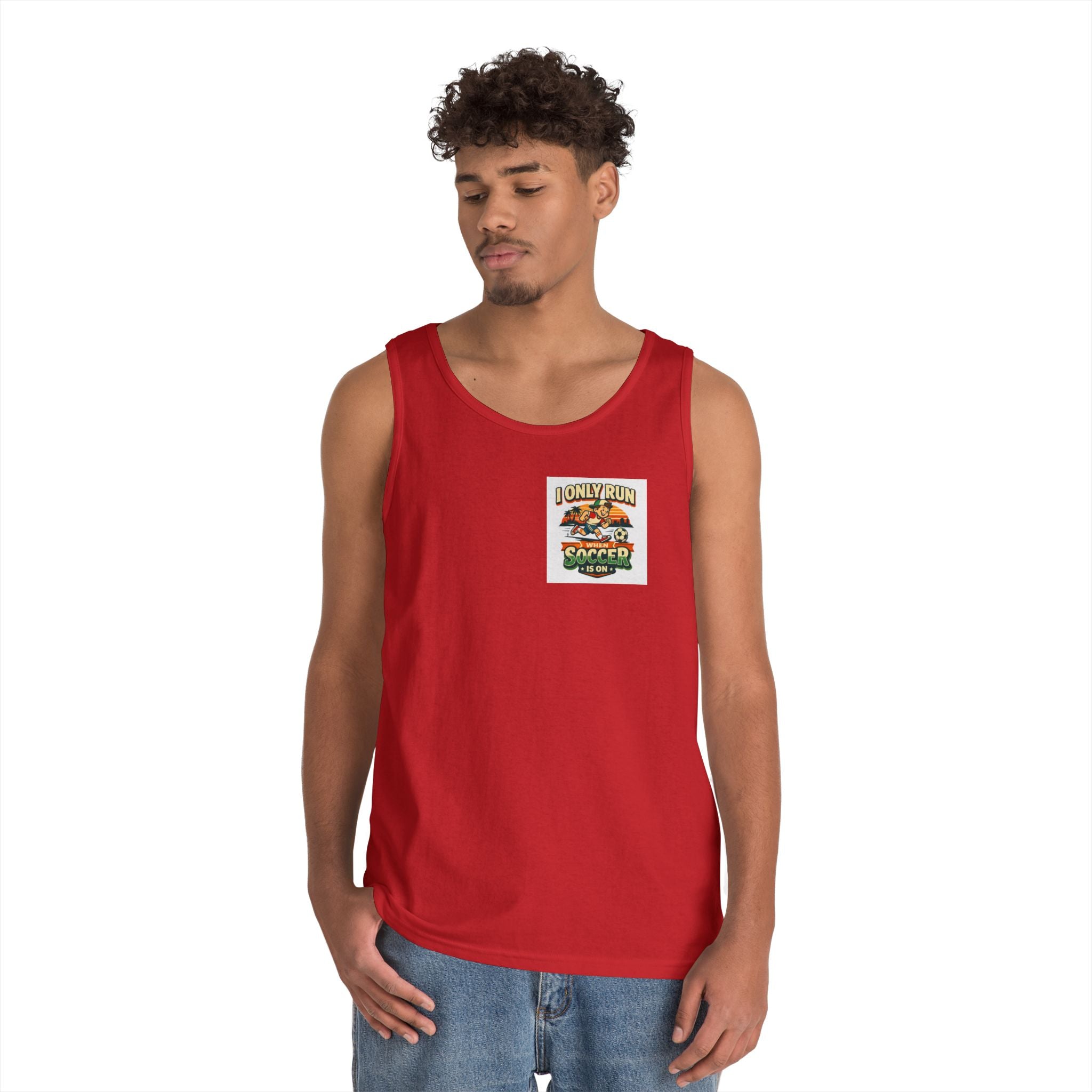 I Only Run When Soccer Is On Funny Tank Top