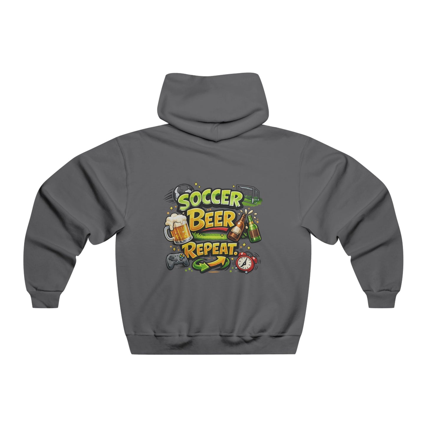 Soccer Beer Repeat Funny Soccer Drinking Shirt – Graphic Tee | Soccer Fan Gift