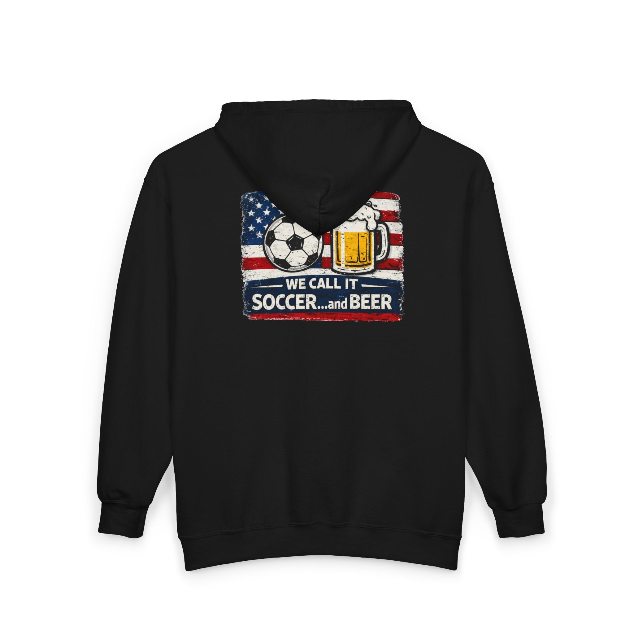 Soccer and Beer Full-Zip Hoodie — We Call It Soccer...and Beer Graphic Jacket