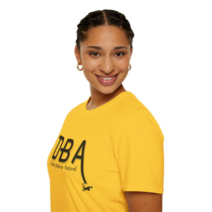 Drunk Before Arrival Funny T-Shirt — Bold Party Tee