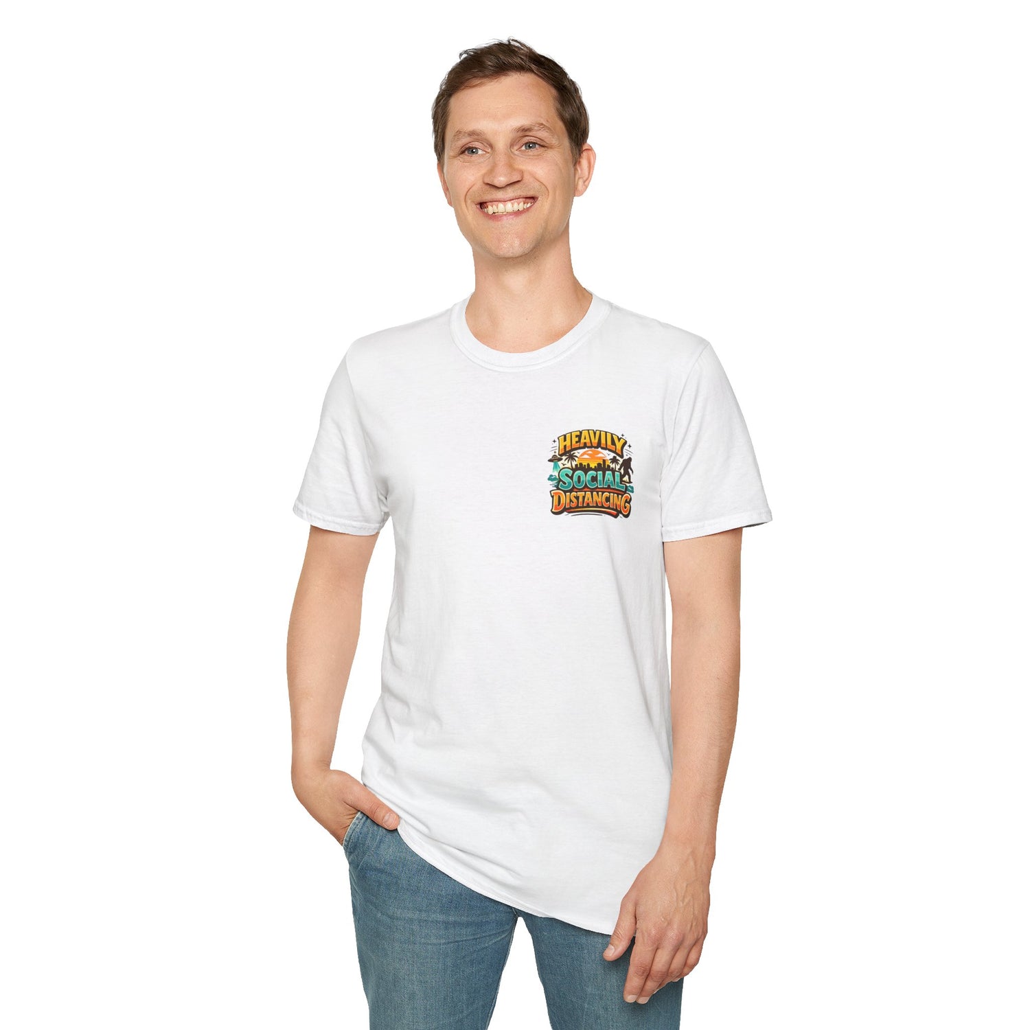 Heavily Socially Distancing Funny T-Shirt