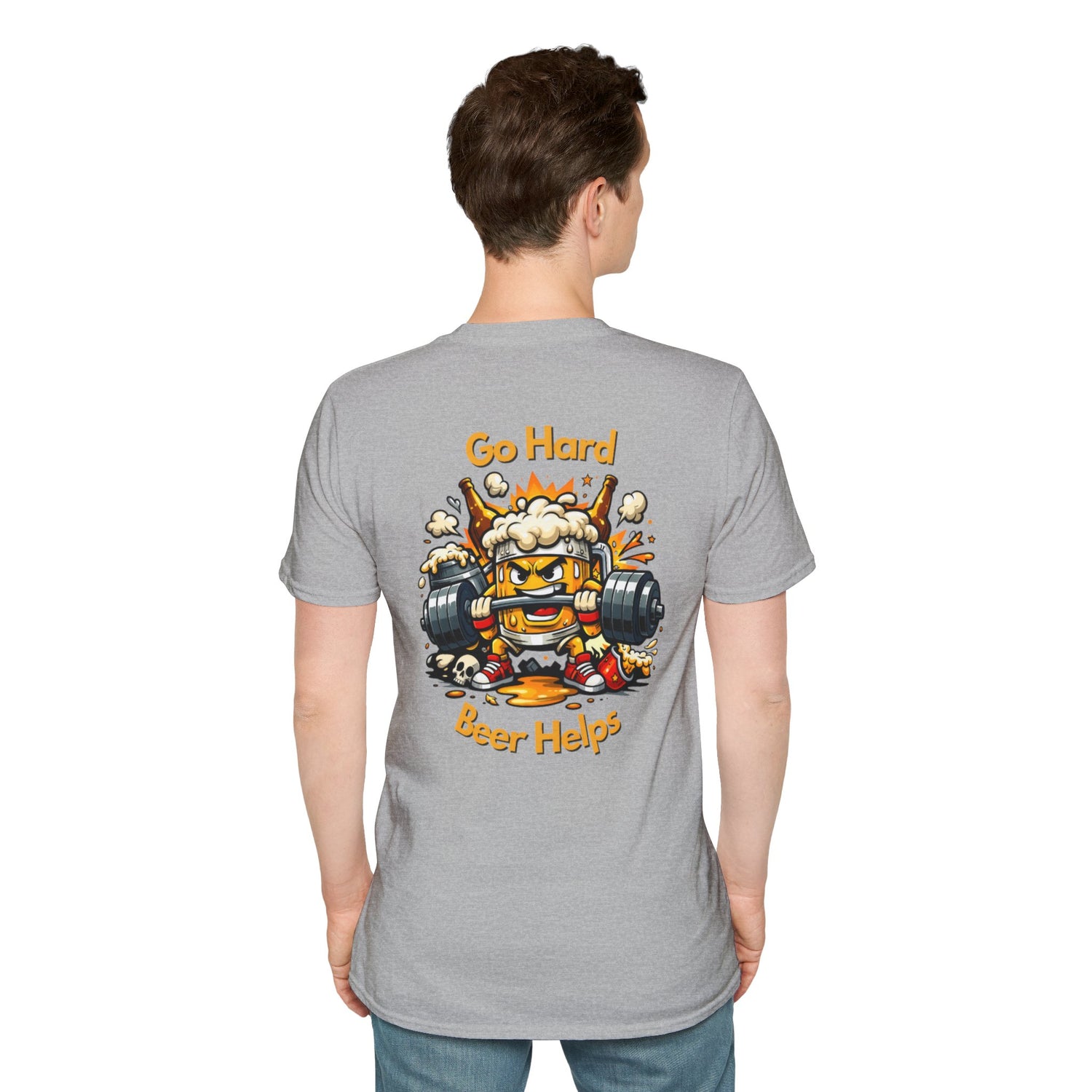 Go Hard Beer Helps T-Shirt — Funny Gym Beer Fitness Graphic Tee