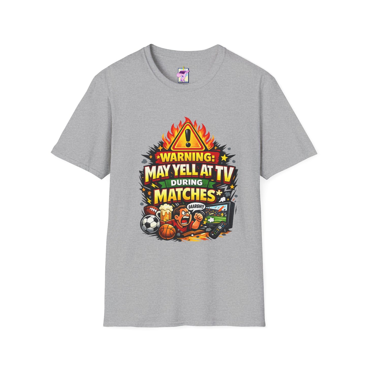 Warning May Yell at TV During Matches Funny Soccer Shirt – Graphic Tee | Soccer Fan Gift