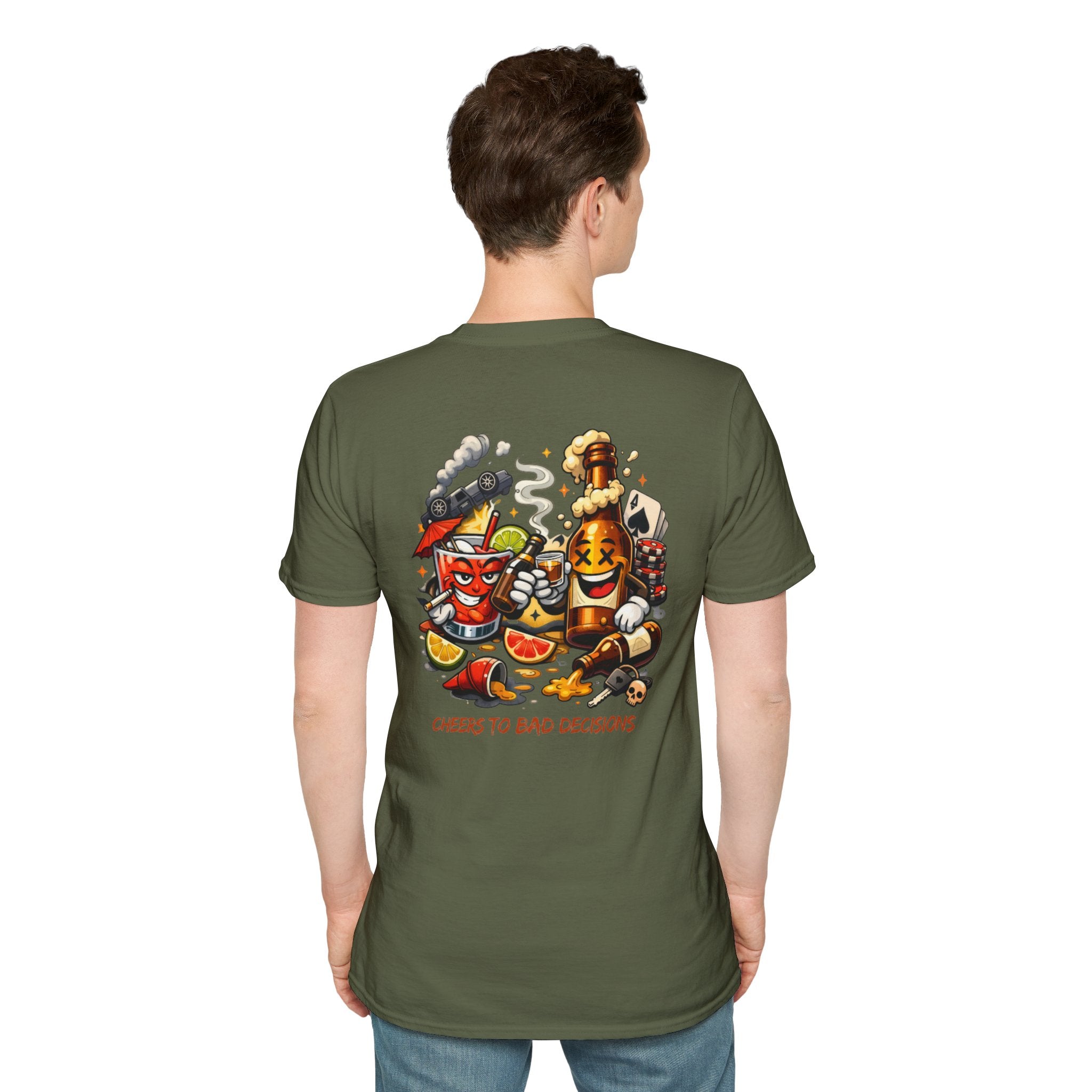 Cheers to Bad Decisions T-Shirt — Funny Party Graphic Tee