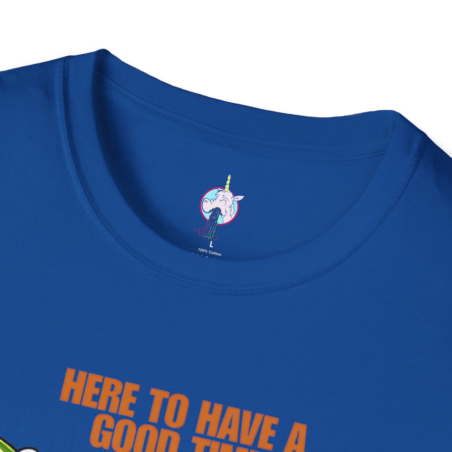Beer Party T-Shirt — "Here to Have a Good Time" Cartoon Mug Graphic