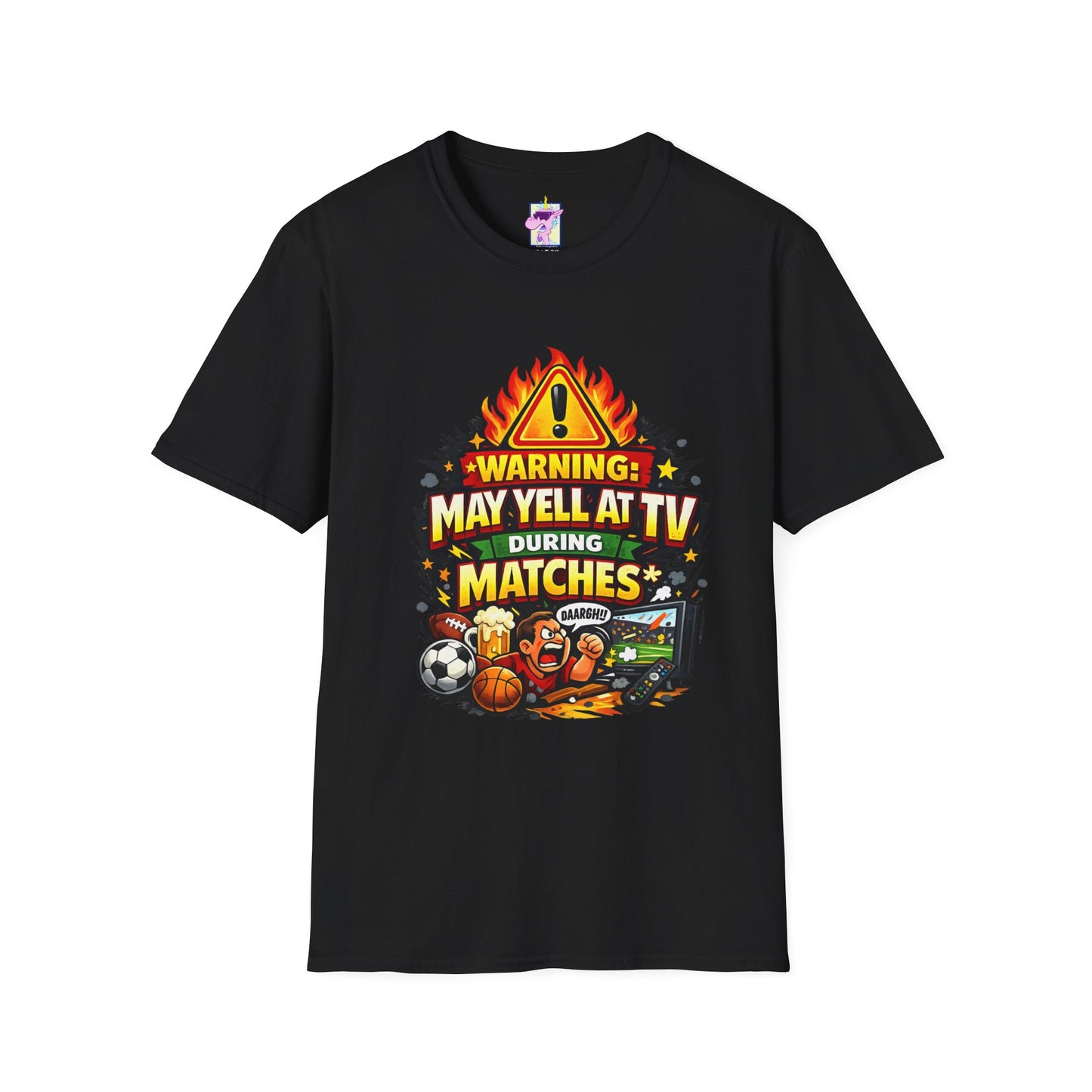 Warning May Yell at TV During Matches Funny Soccer Shirt – Graphic Tee | Soccer Fan Gift